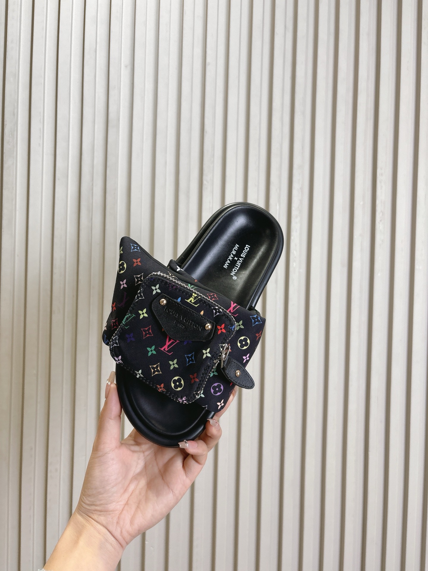 Louis Vuitton  LV X TM Monogram Multicolor Pool Pillow Flat Comfort Mule  Black Sold Out