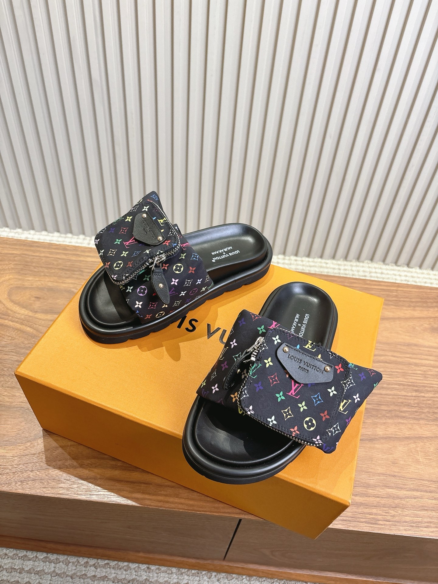 Louis Vuitton  LV X TM Monogram Multicolor Pool Pillow Flat Comfort Mule  Black Sold Out