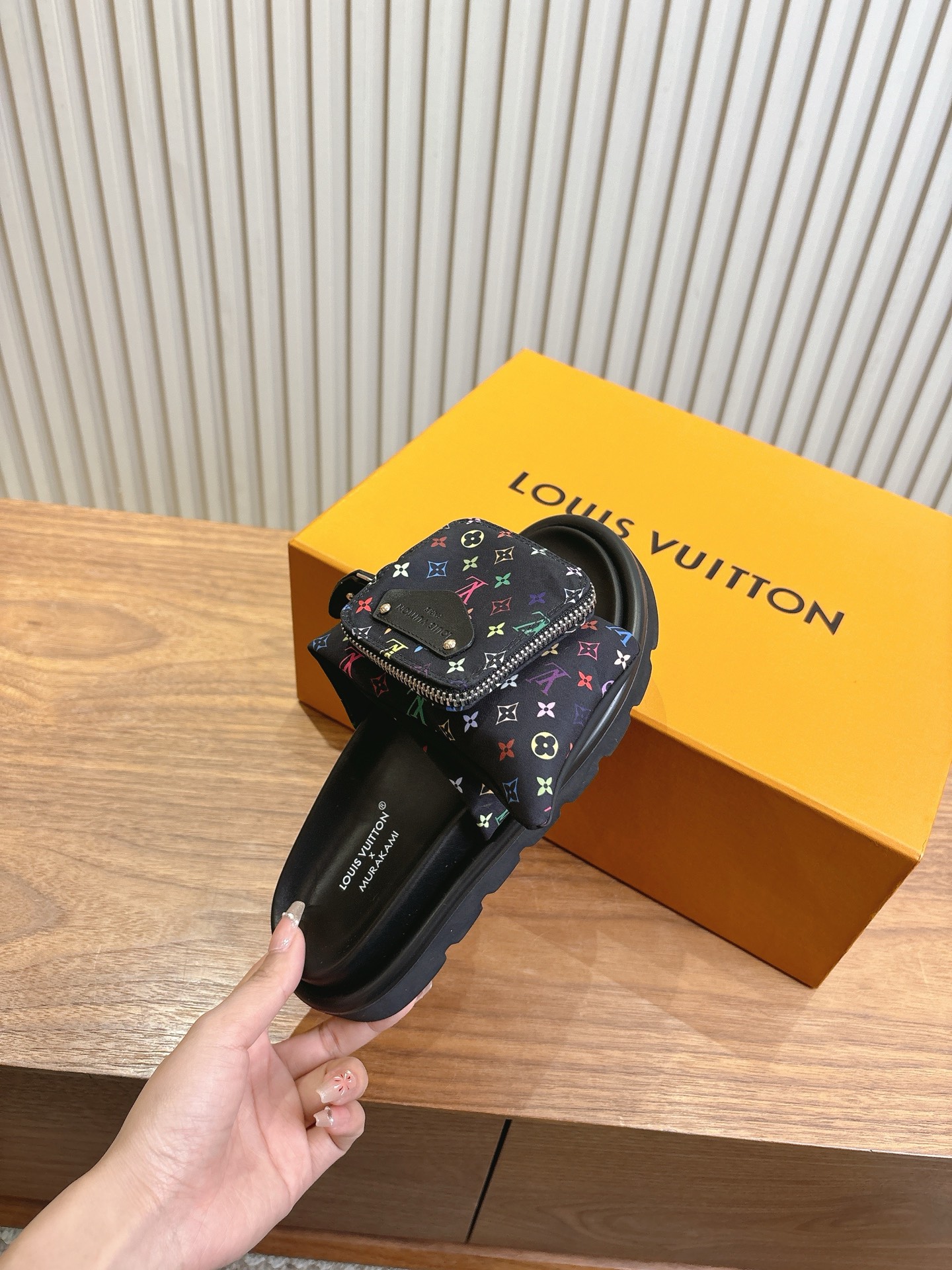 Louis Vuitton  LV X TM Monogram Multicolor Pool Pillow Flat Comfort Mule  Black Sold Out