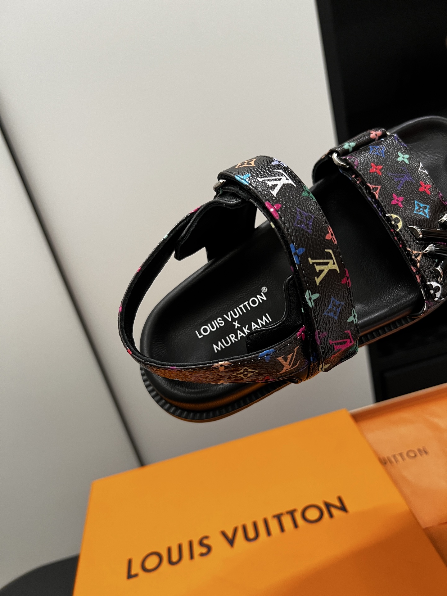 Louis Vuitton  LV X TM Monogram Multicolor Sunset Flat Sandals  Black Sold Out