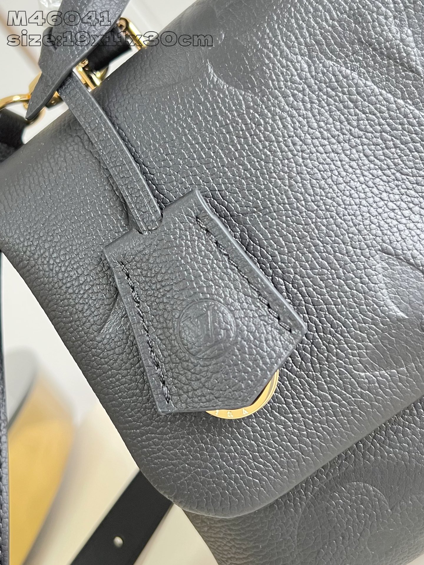 LOUIS VUITTON Madeleine MM Leather Monogram Empreinte Bag Black