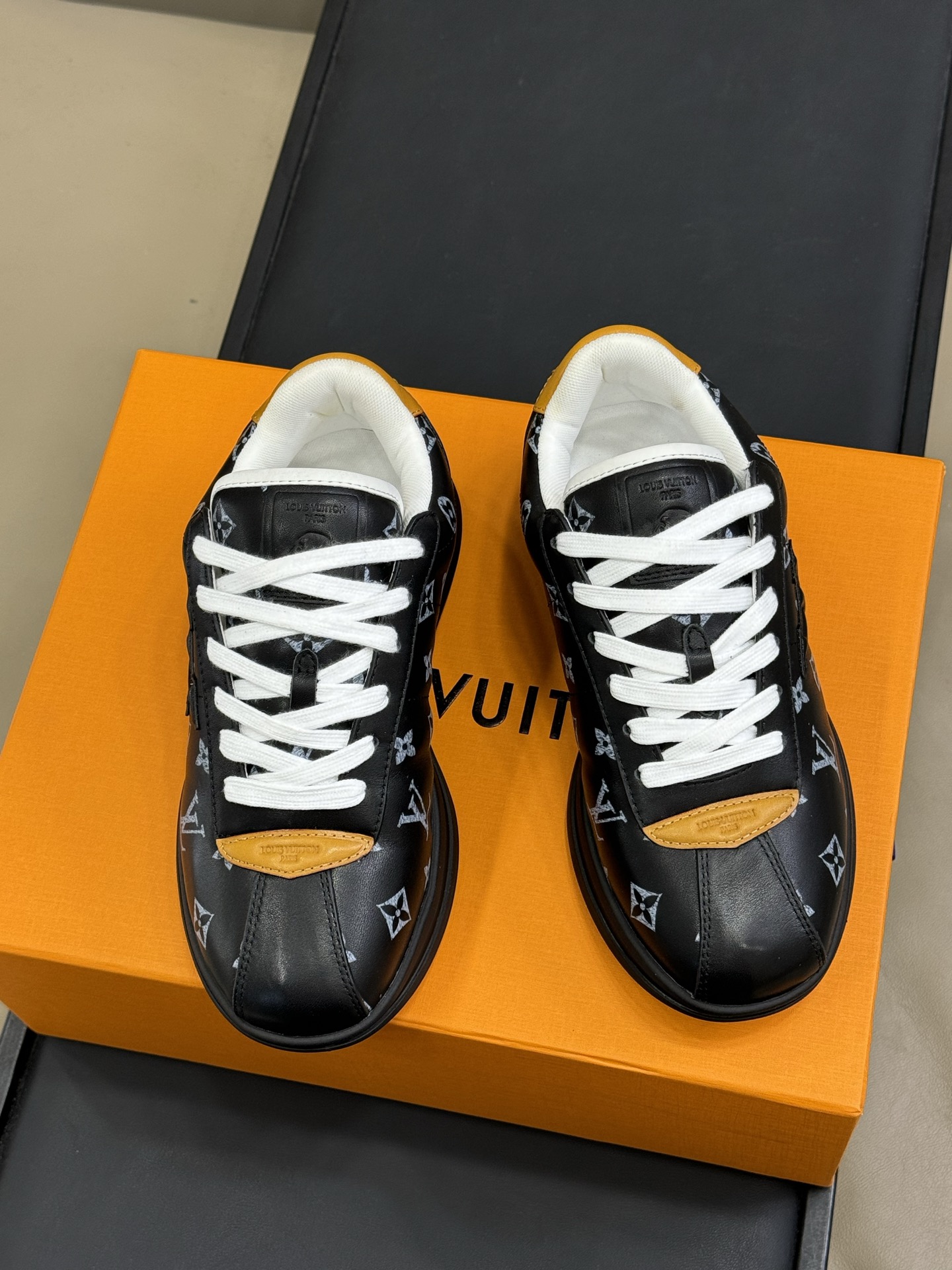 Louis Vuitton Monogram Black Trainer Sneakers