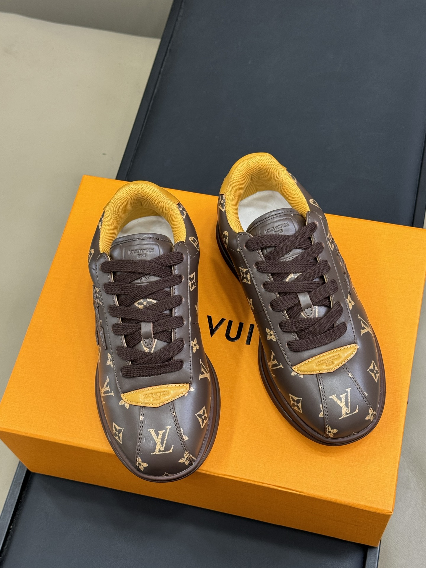Louis Vuitton Monogram Brown Leather Sneakers