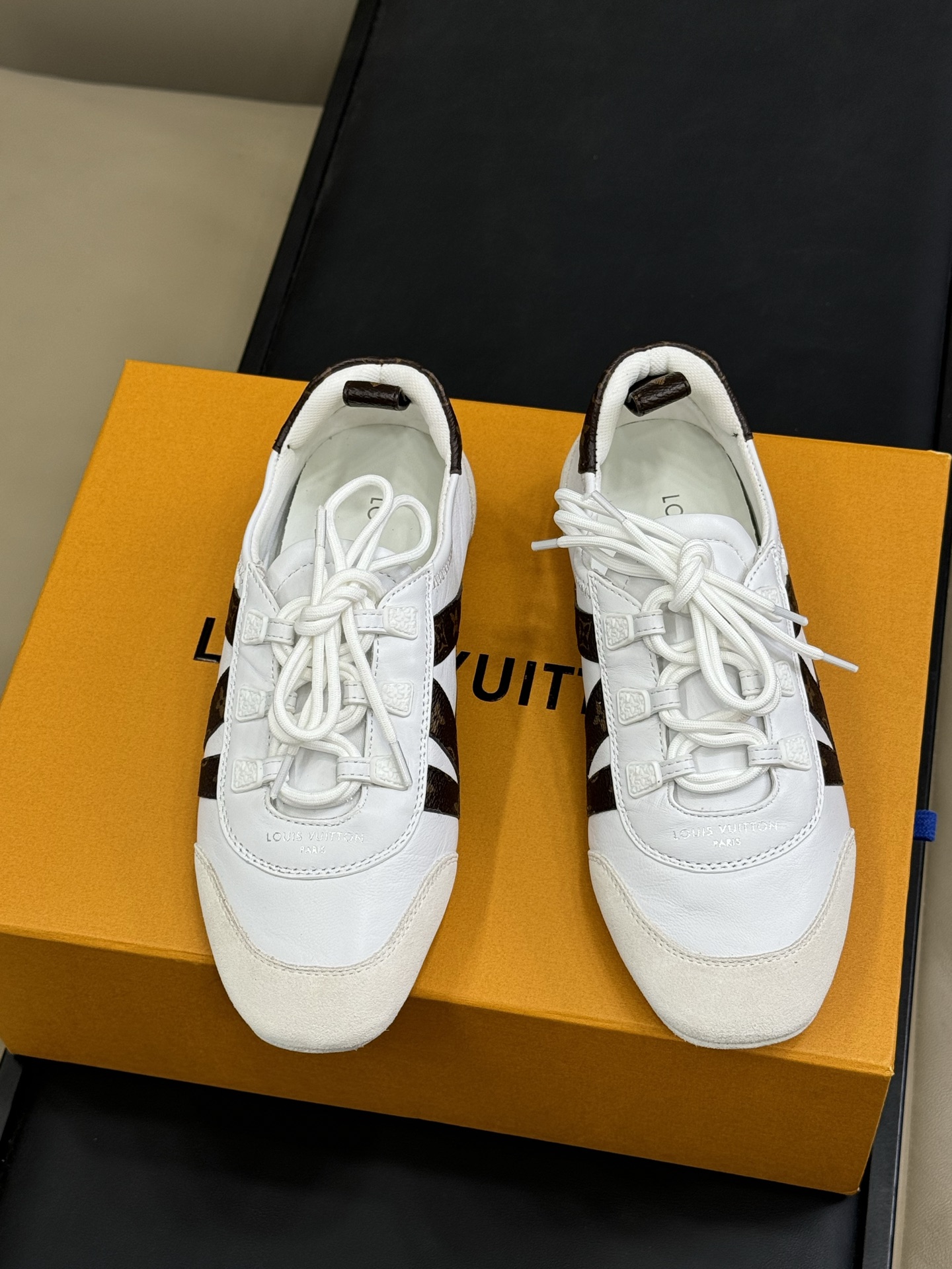 Louis Vuitton  Monogram Calfskin Womens LV Sneakerina  White Sold Out