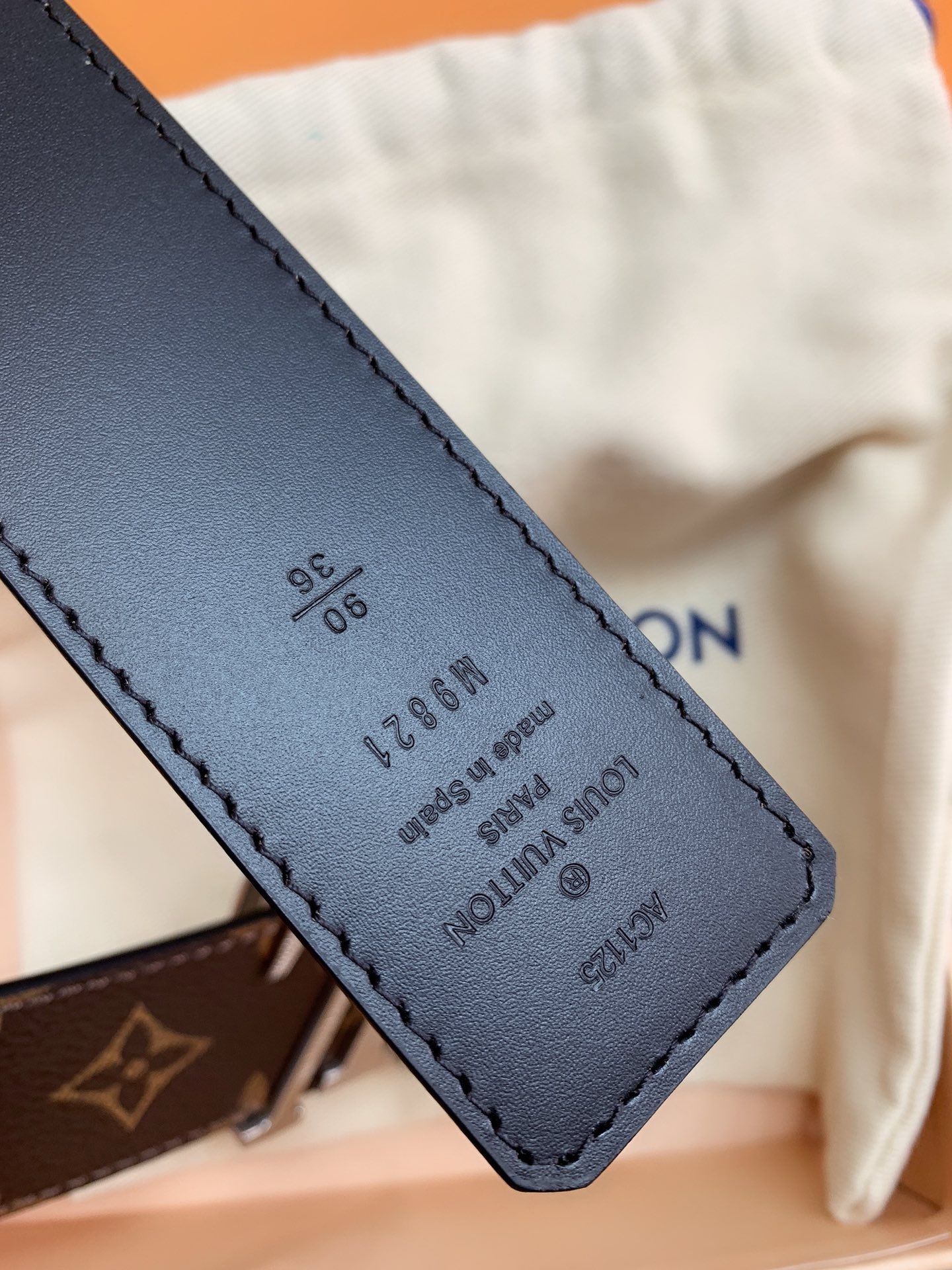 Louis Vuitton Monogram Canvas Belt with Silver LV Buckle Brown