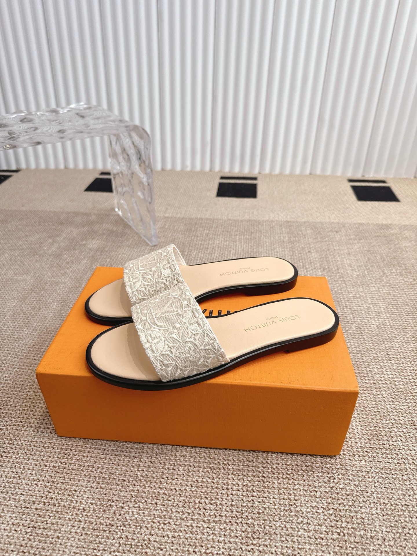Louis Vuitton Monogram Canvas Slide Sandals