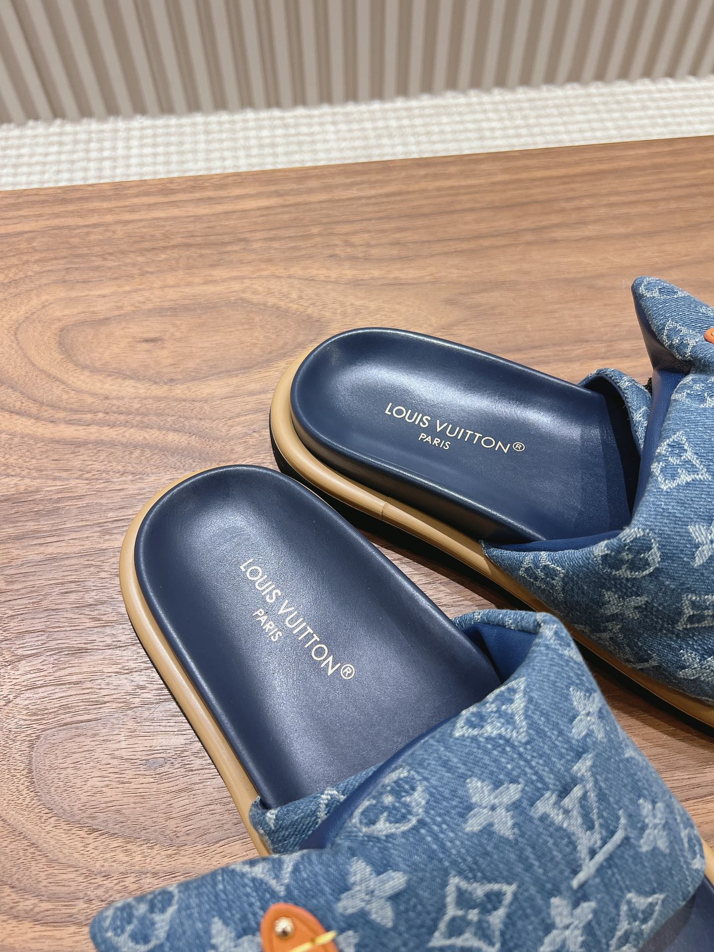 Louis Vuitton  Monogram Denim LV Pool Pillow Flat Comfort Mule  Blue Sold Out