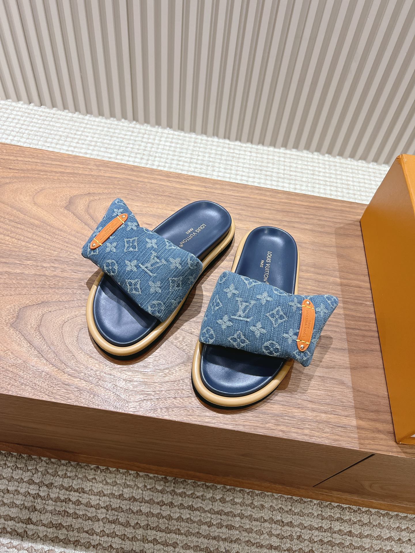 Louis Vuitton  Monogram Denim LV Pool Pillow Flat Comfort Mule  Blue Sold Out