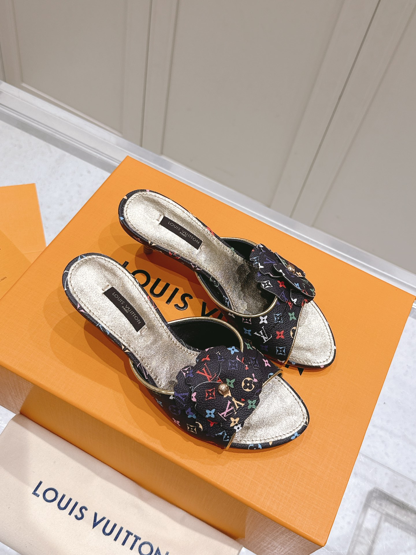 Louis Vuitton Monogram Denim Slide Sandals