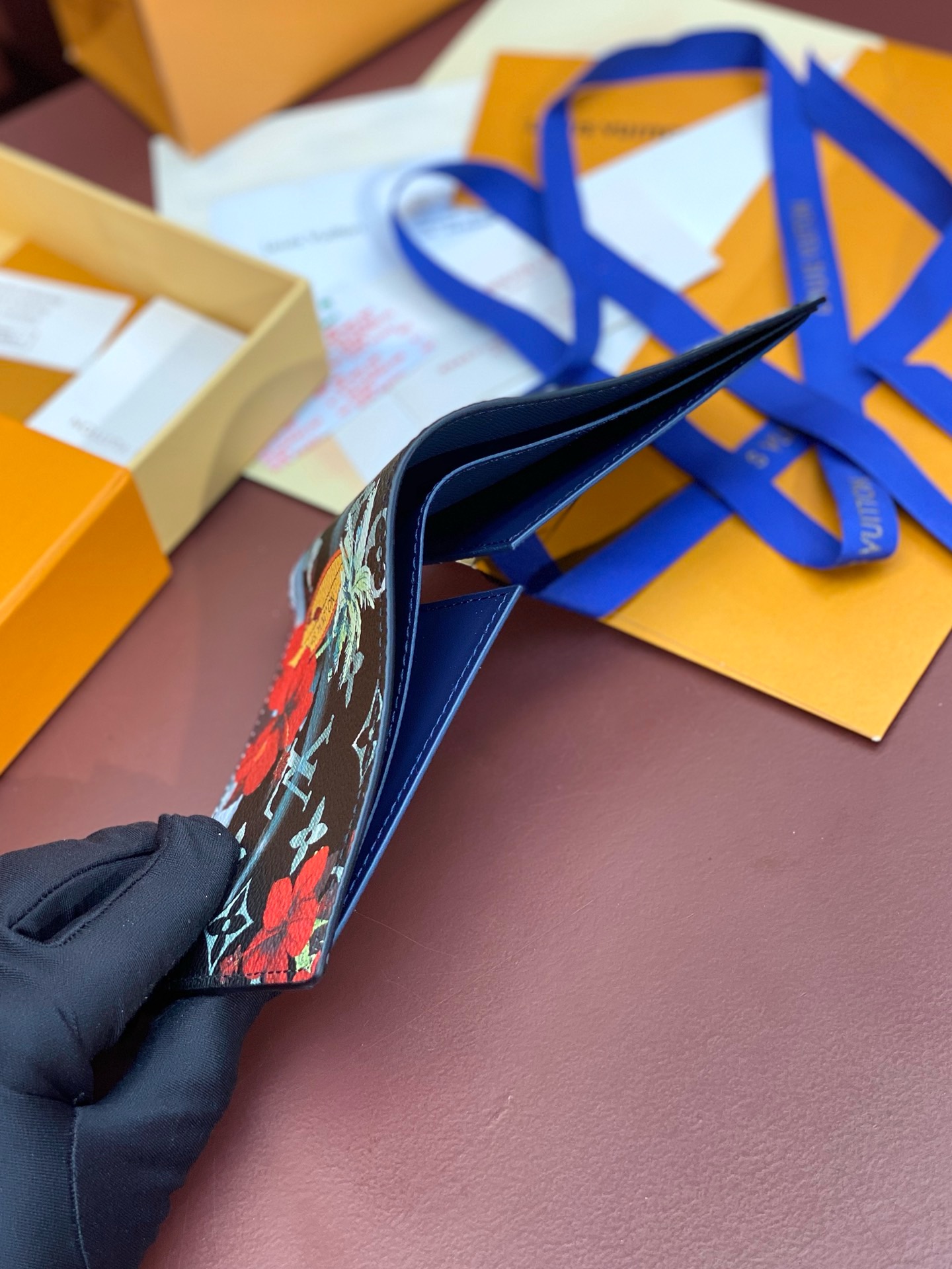 Louis Vuitton Monogram Floral Wallet in Black
