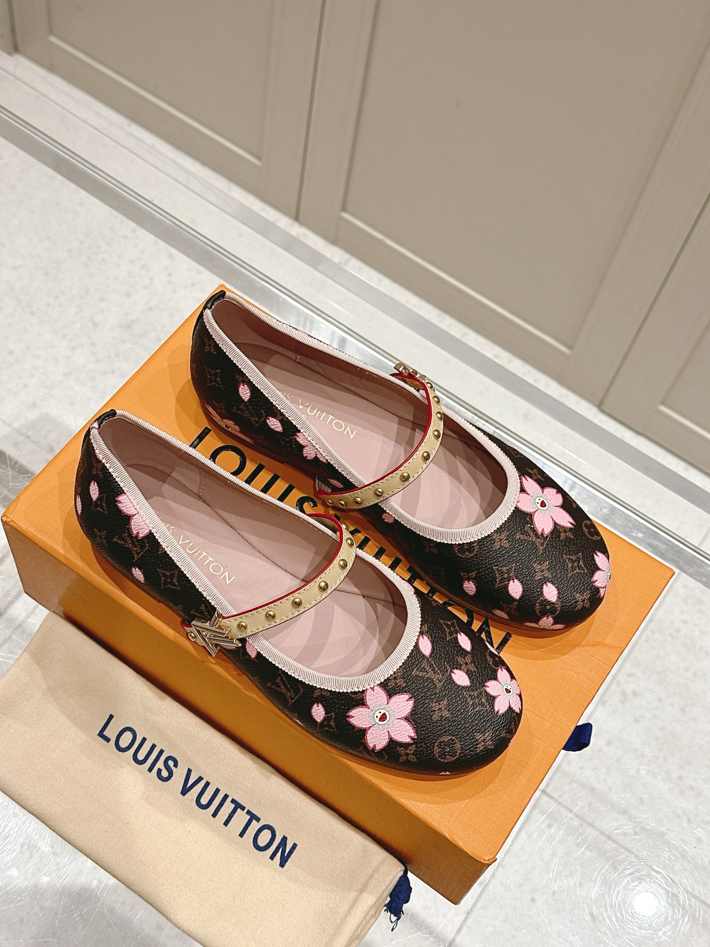Louis Vuitton Monogram Flower Print Mary Jane Flats