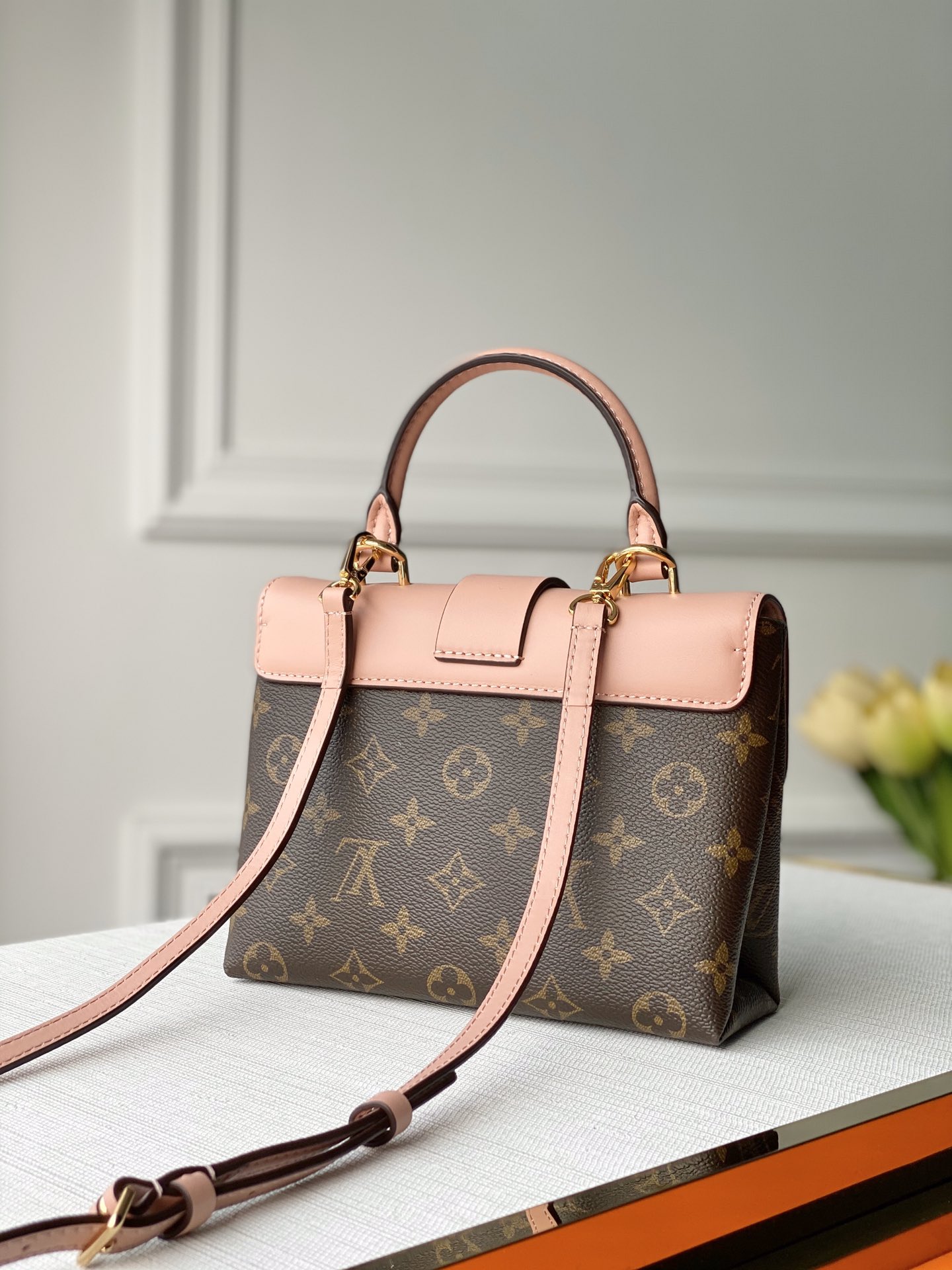 Louis Vuitton Monogram Rocky BB M44080 brown x pink There was an RFID response
