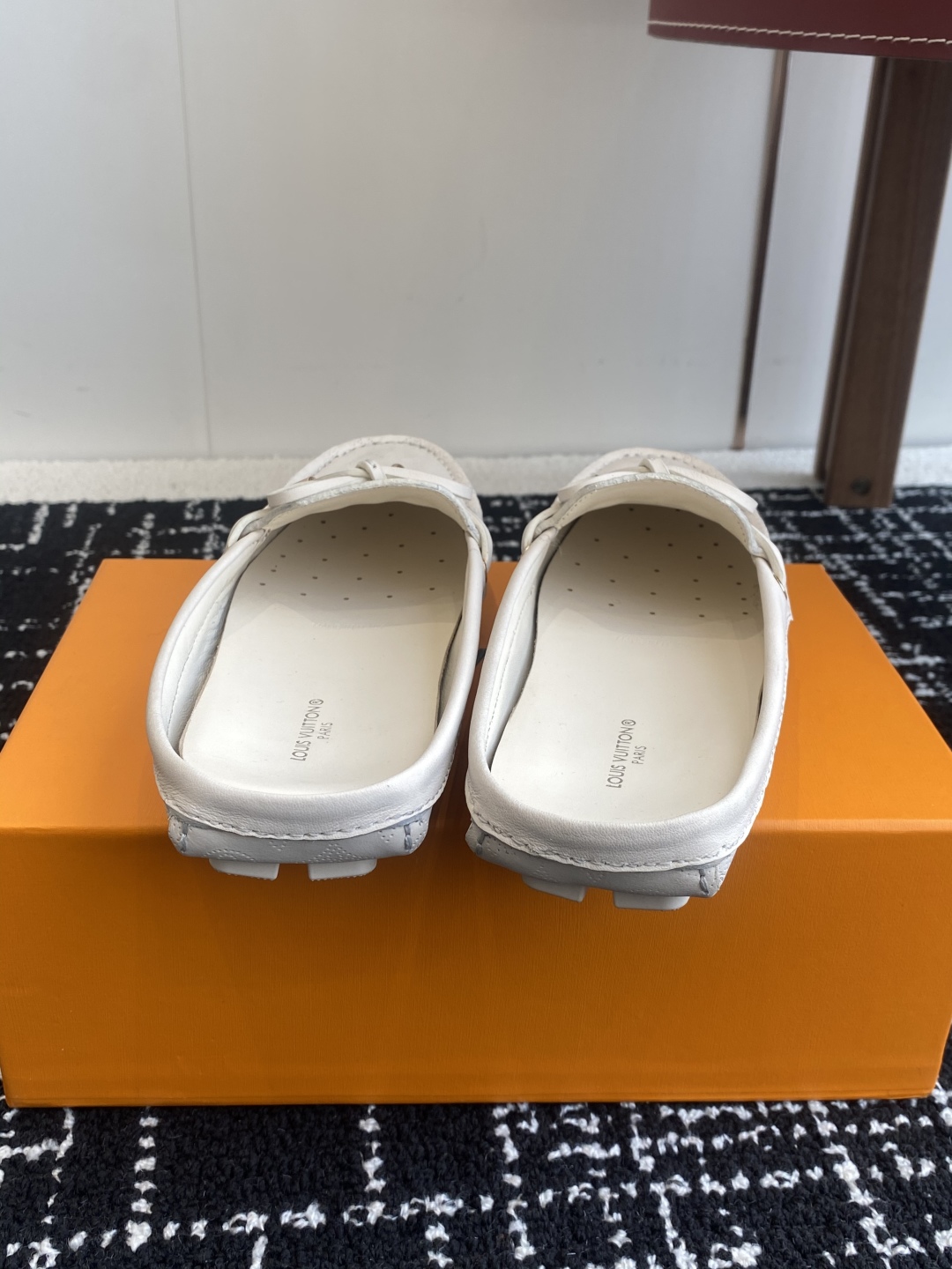 Louis Vuitton Monte Carlo Driver Loafers White Embossed Monogram Leather