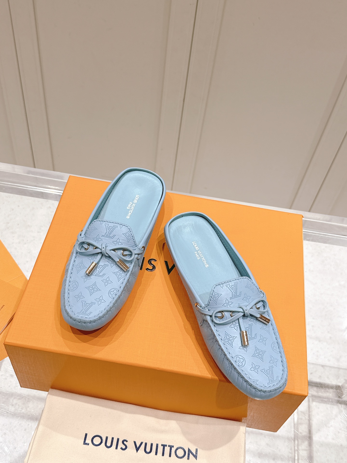 Louis Vuitton Monte Carlo Moccasin Blue Monogram Leather
