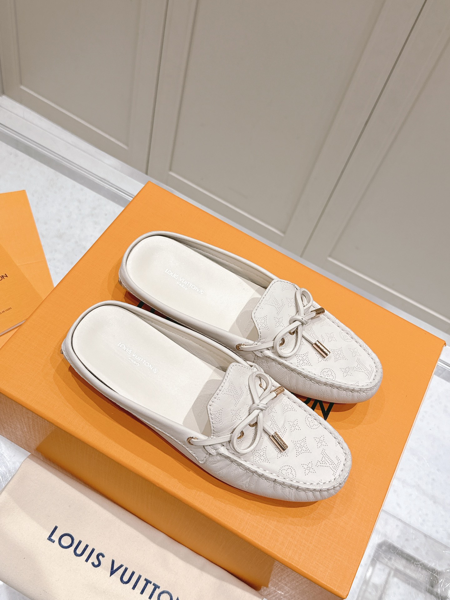 Louis Vuitton Monte Carlo Moccasin in White Monogram Leather