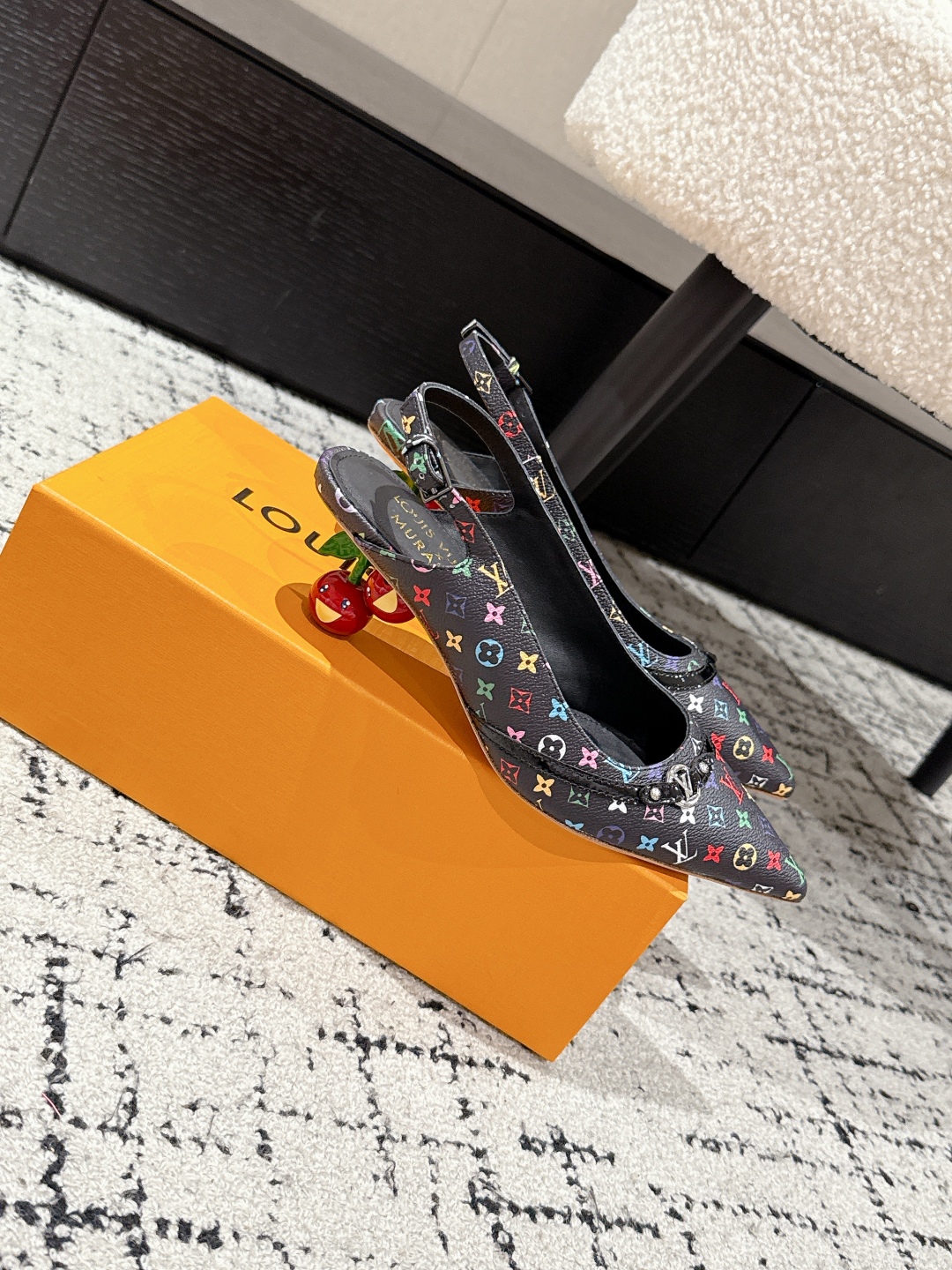 Louis Vuitton Multicolor Monogram Slingback Pointed Heels