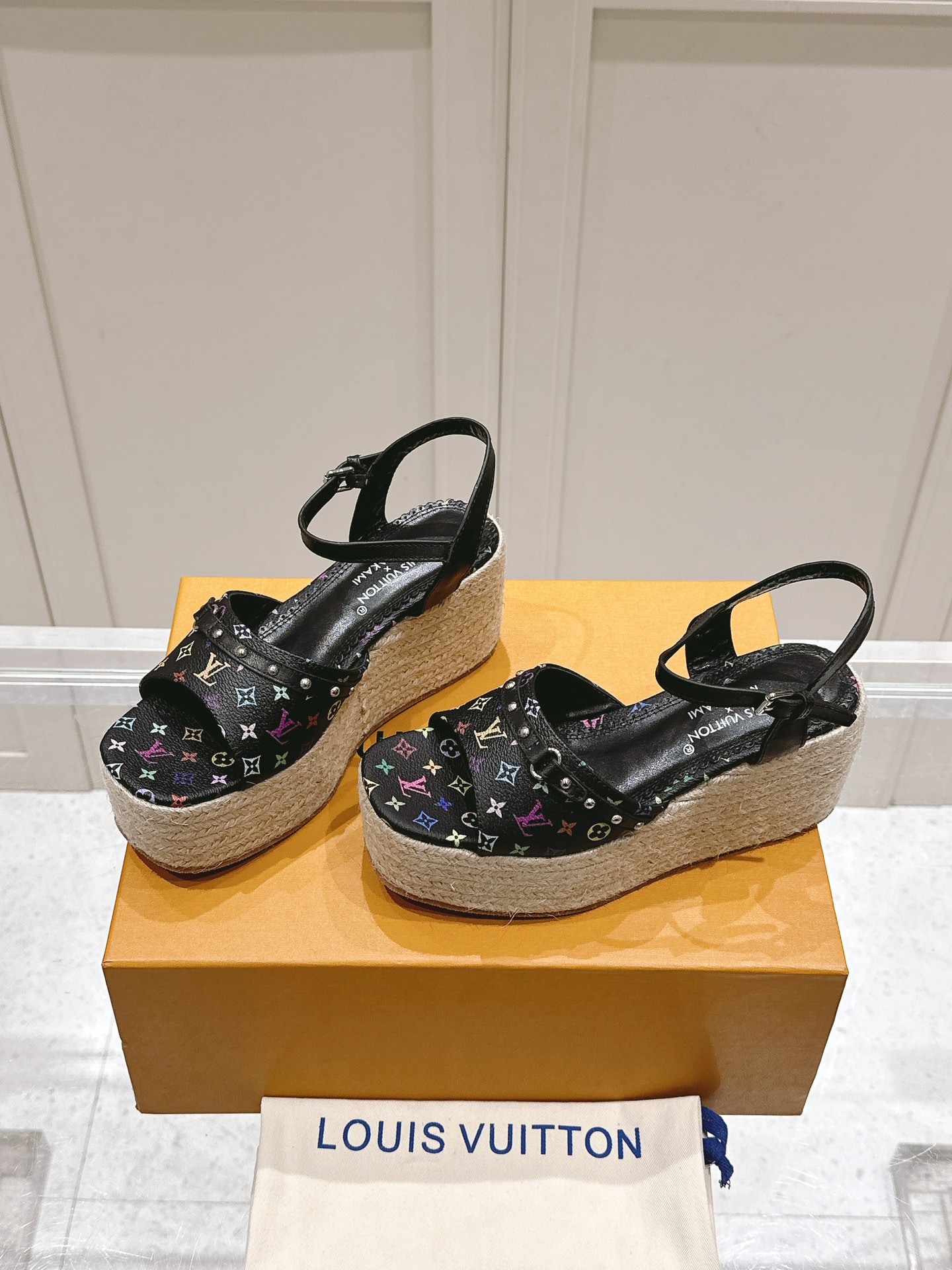 Louis Vuitton Multicolor Wedge Sandals â€“ Women's Size