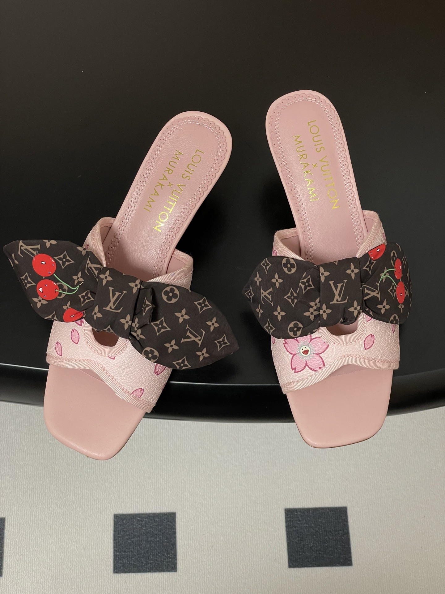 Louis Vuitton Murakami Pink Cherry Blossom Bow Heeled Sandals