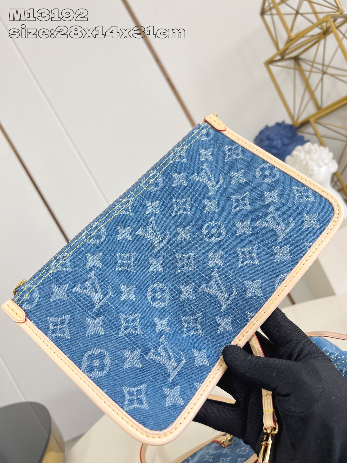 Louis Vuitton Neverfull MM Monogram Denim Blue Bag