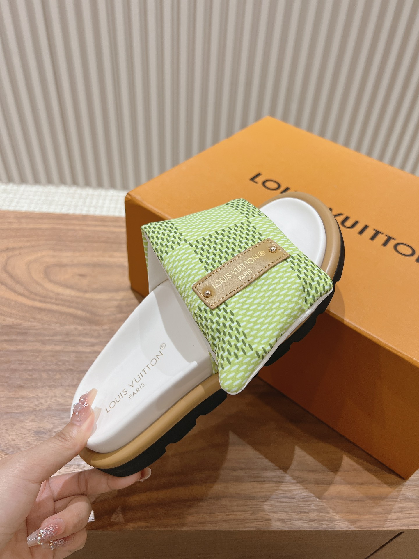 Louis Vuitton  Nylon Damierlicious LV Pool Pillow Flat Comfort Mule Light Blue