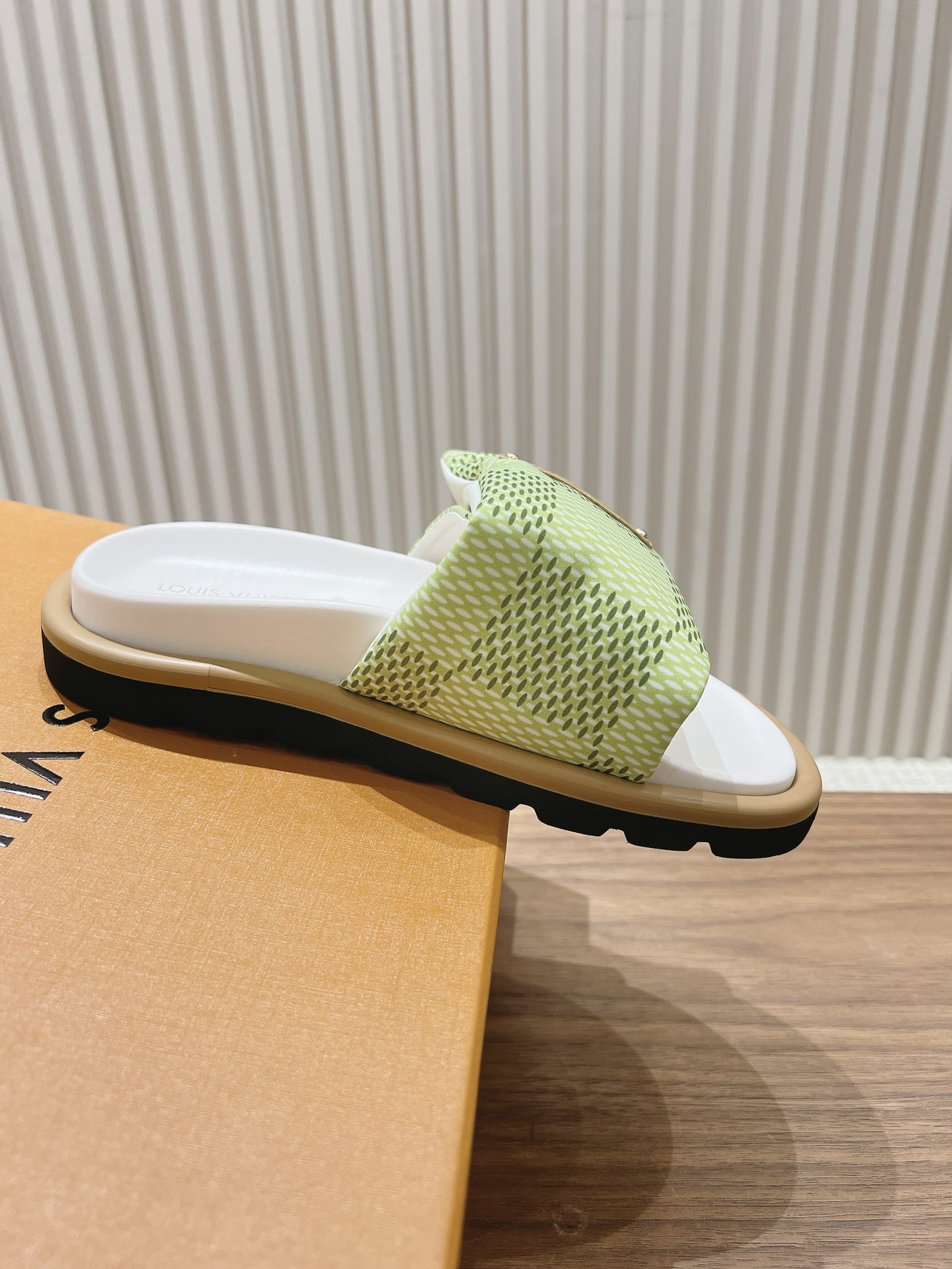 Louis Vuitton  Nylon Damierlicious LV Pool Pillow Flat Comfort Mule Light Blue