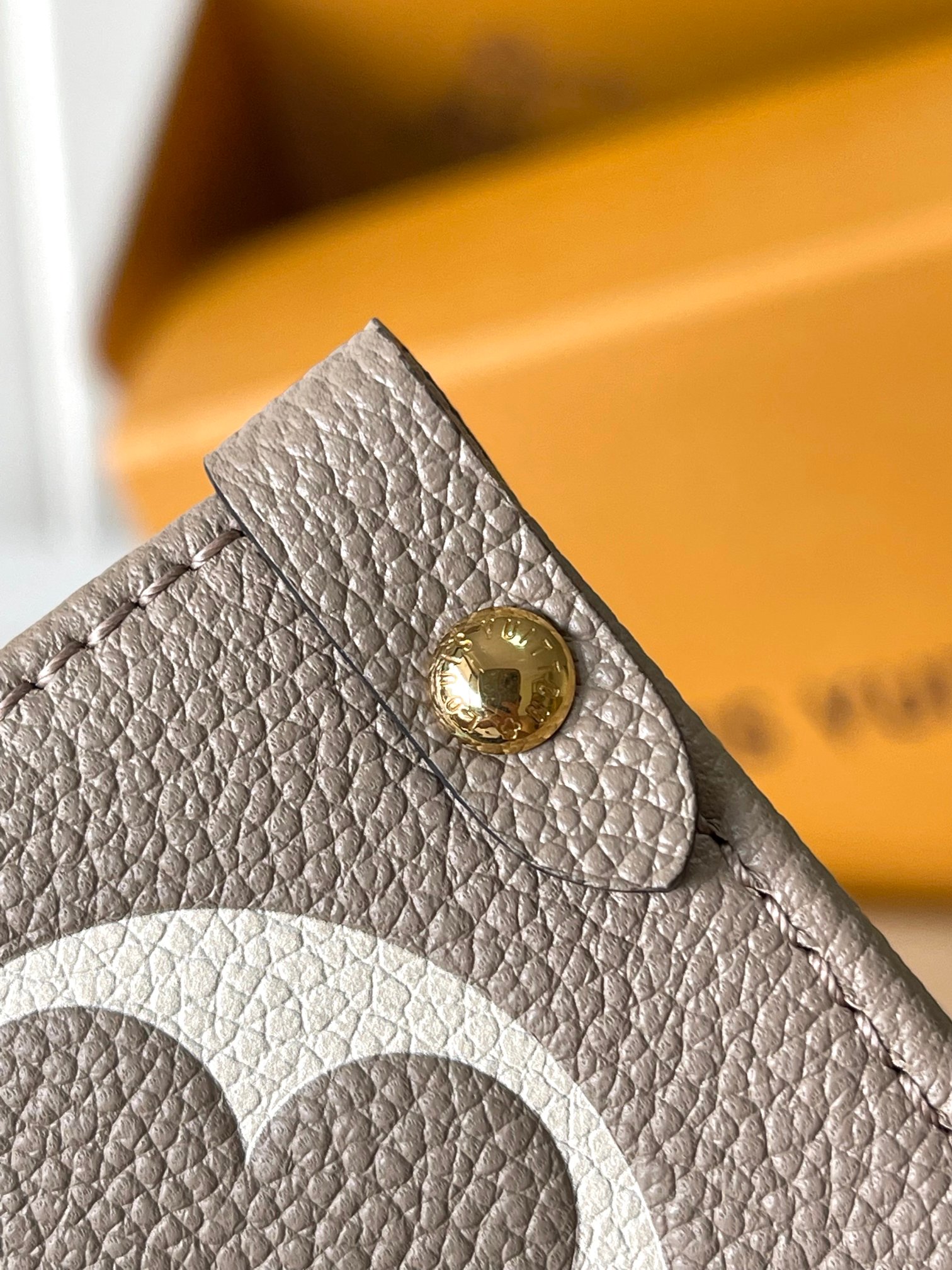 LOUIS VUITTON OnTheGo MM Leather Bicolor Monogram Empreinte Bag Gray