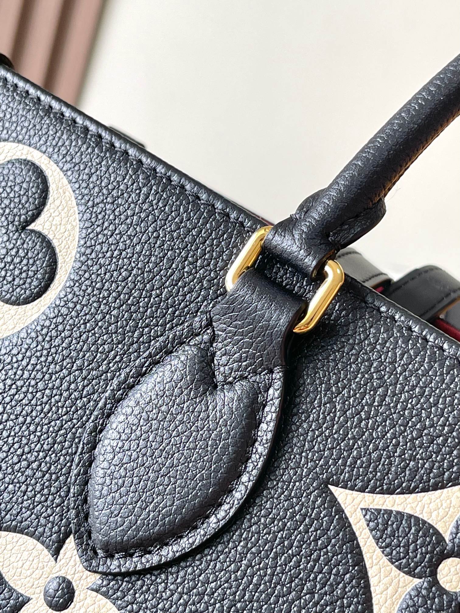 LOUIS VUITTON OnTheGo MM Leather Bicolor Monogram Empreinte Black Bag