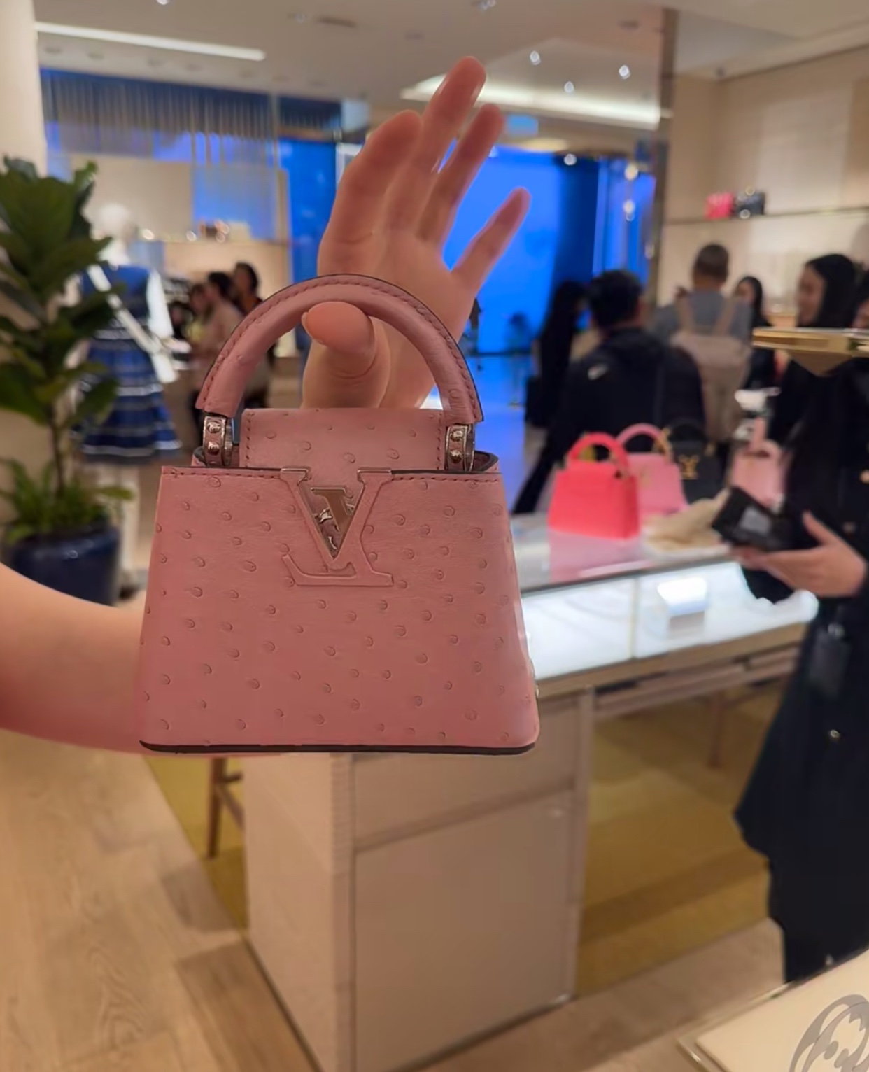 LOUIS VUITTON Ostrich Capucines Mini Pink 1539623