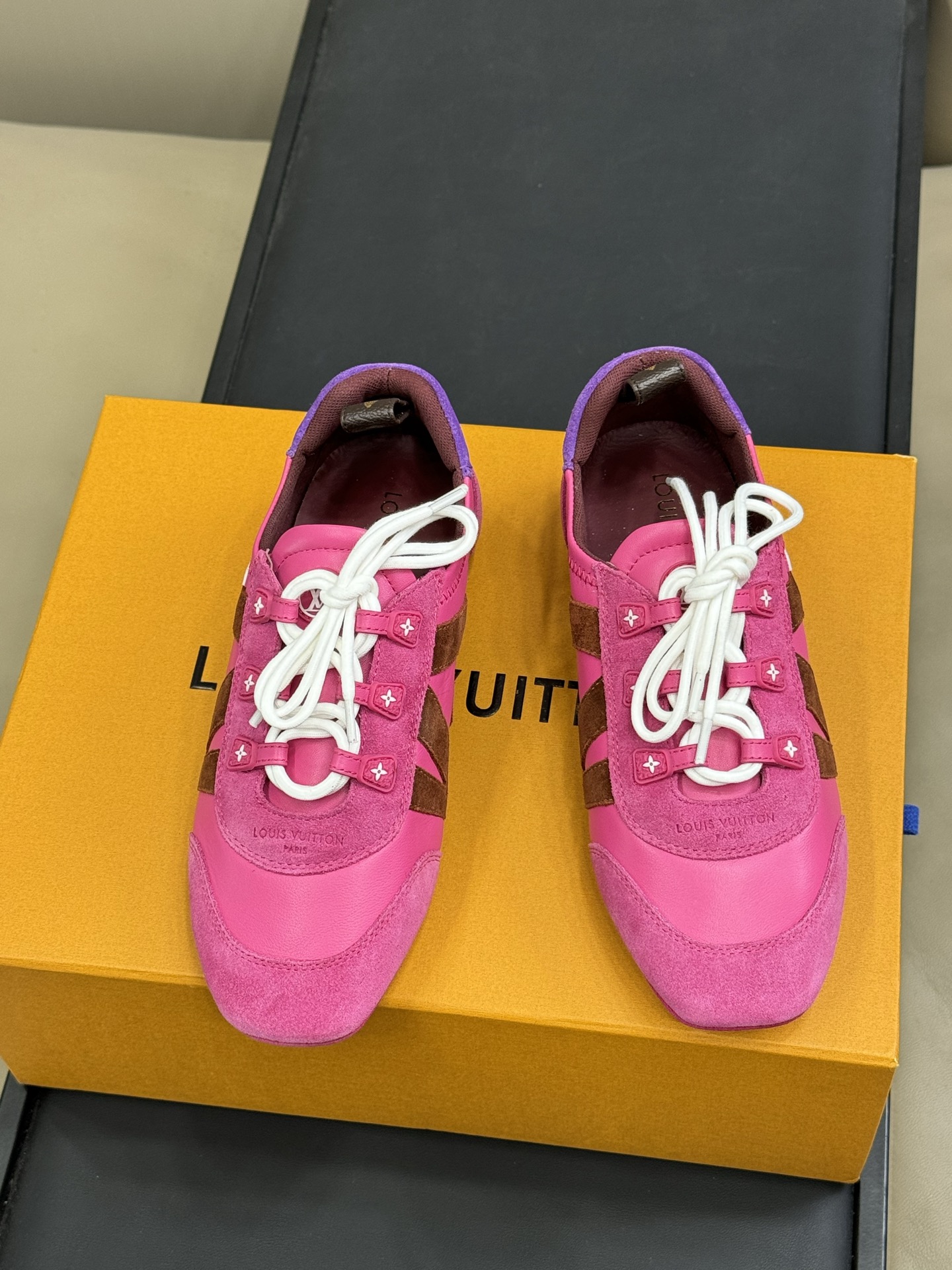 Louis Vuitton Pink Low Top Sneakers for Women