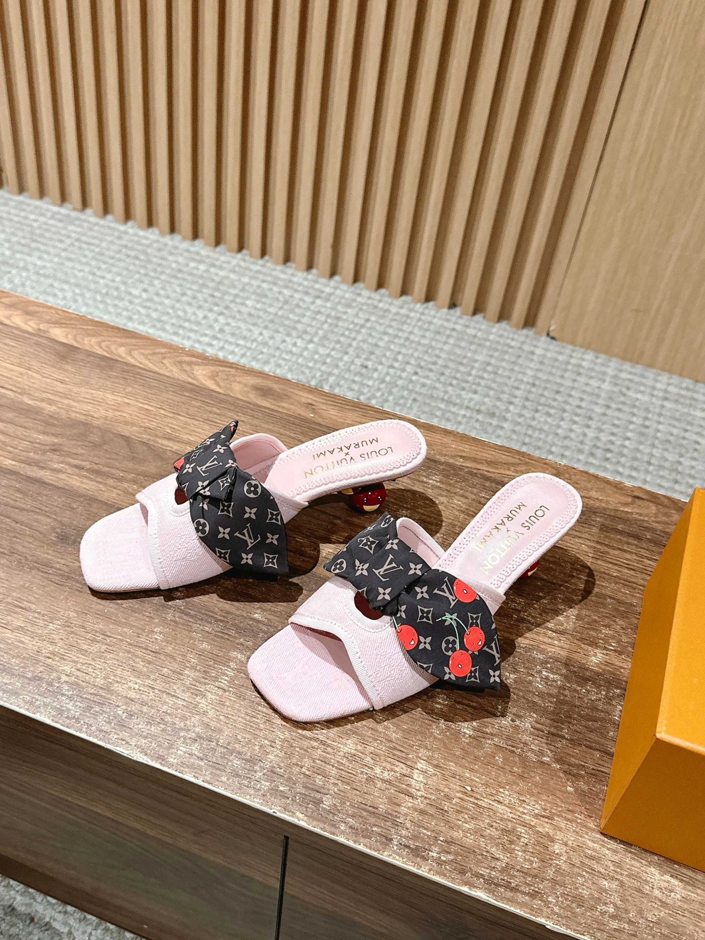 Louis Vuitton Pink Monogram Bow Slide Sandals