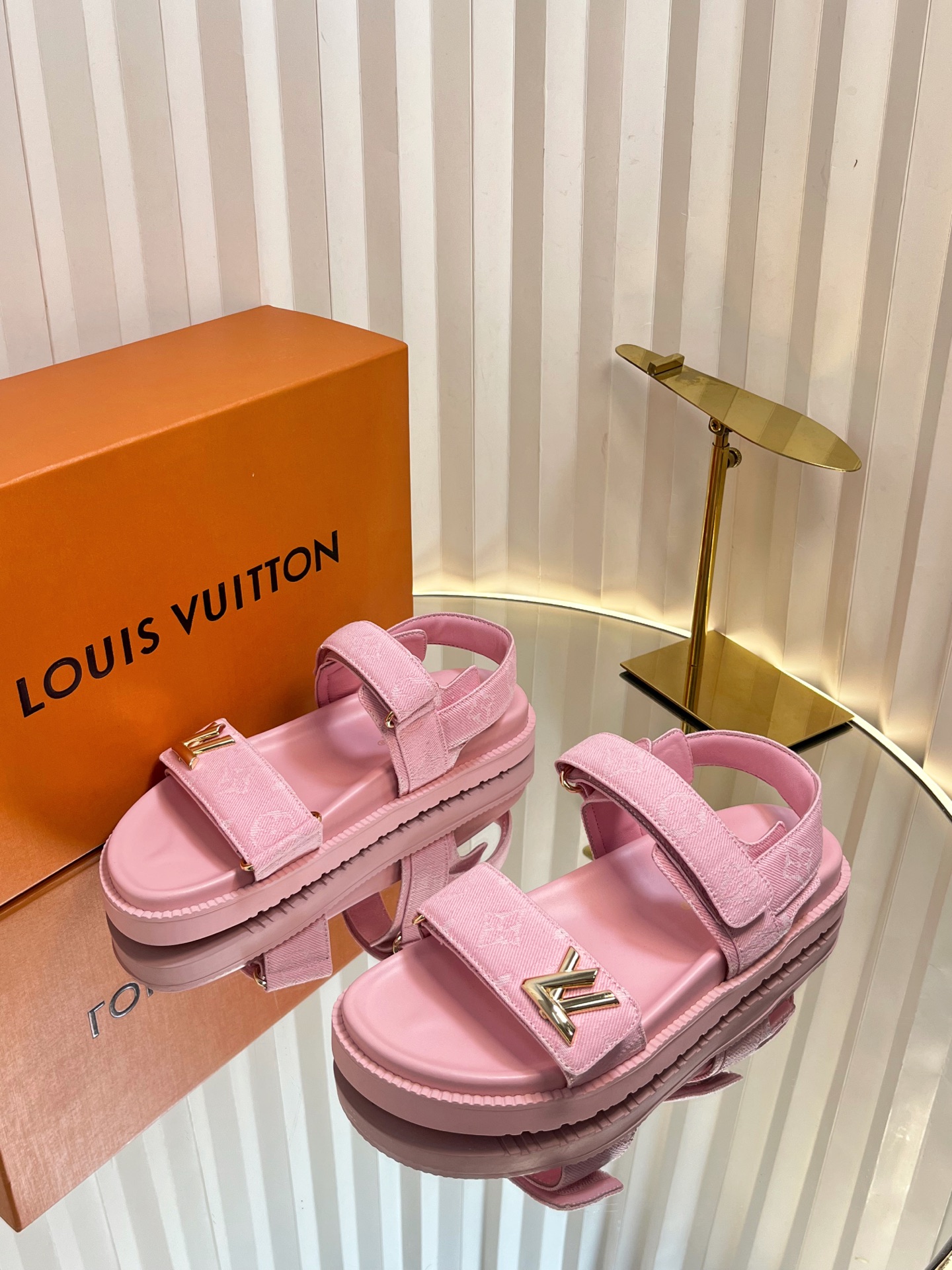 Louis Vuitton Pink Platform Sandals for Women