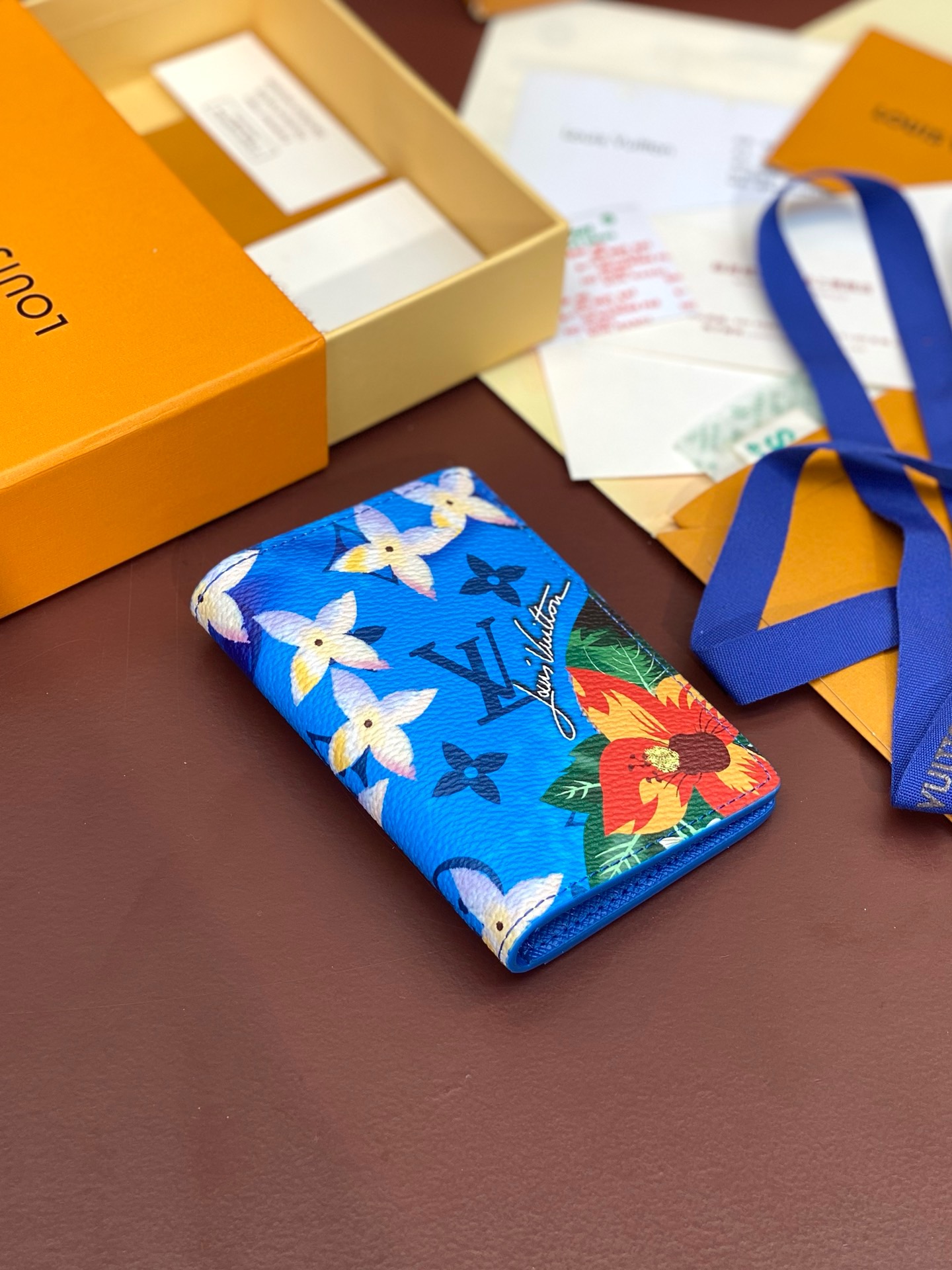 Louis Vuitton Pocket Organizer Wallet 'Blue'