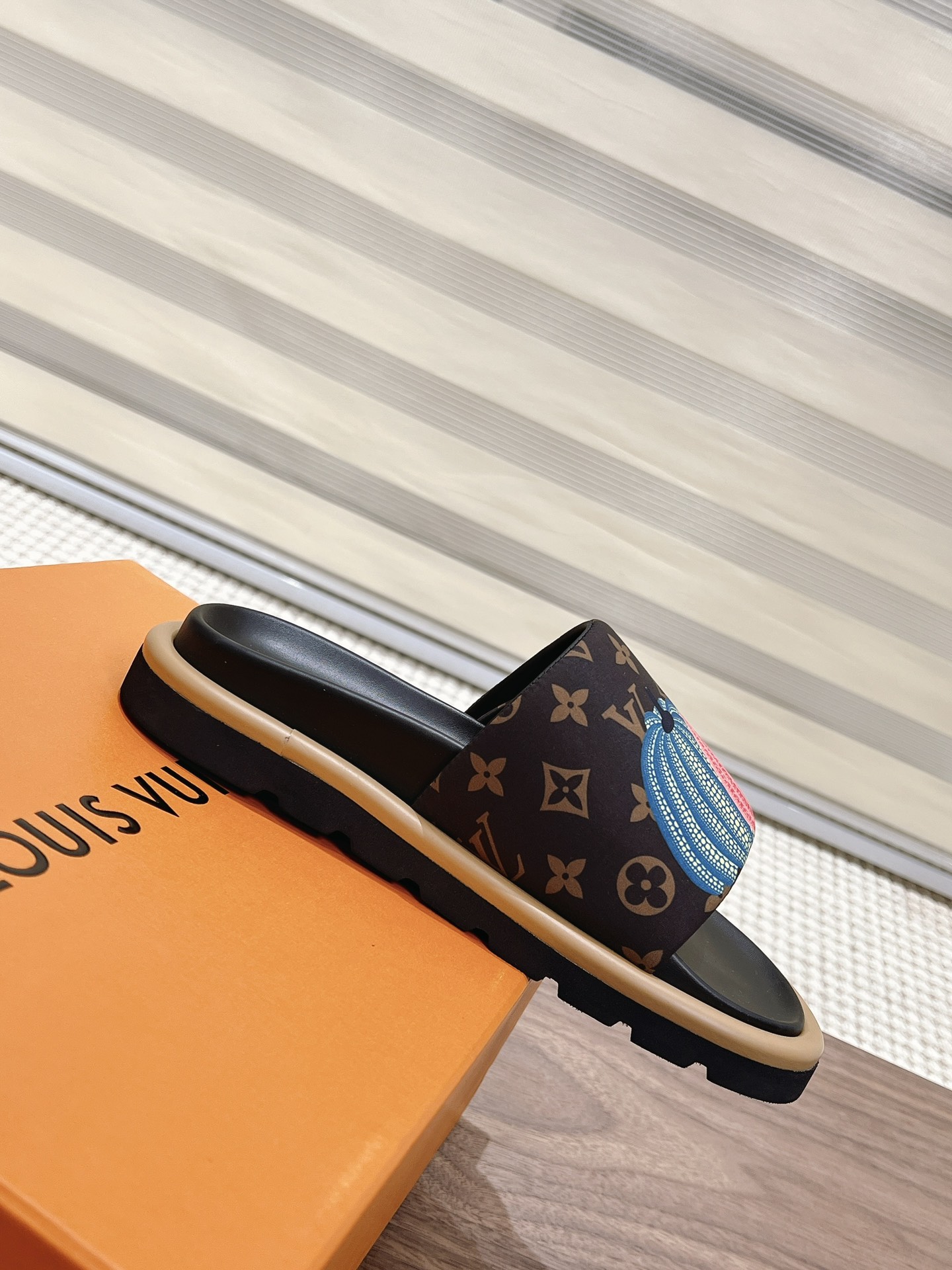 LOUIS VUITTON / Pool Pillow Line Pumpkin Monogram Sandals, Brown,