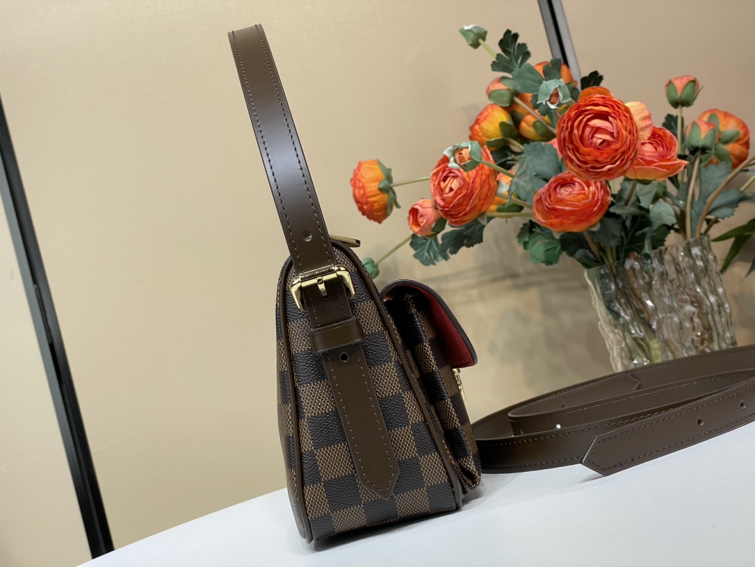 Louis Vuitton Ravello GM Damier Ebene Canvas Shoulder Bag on