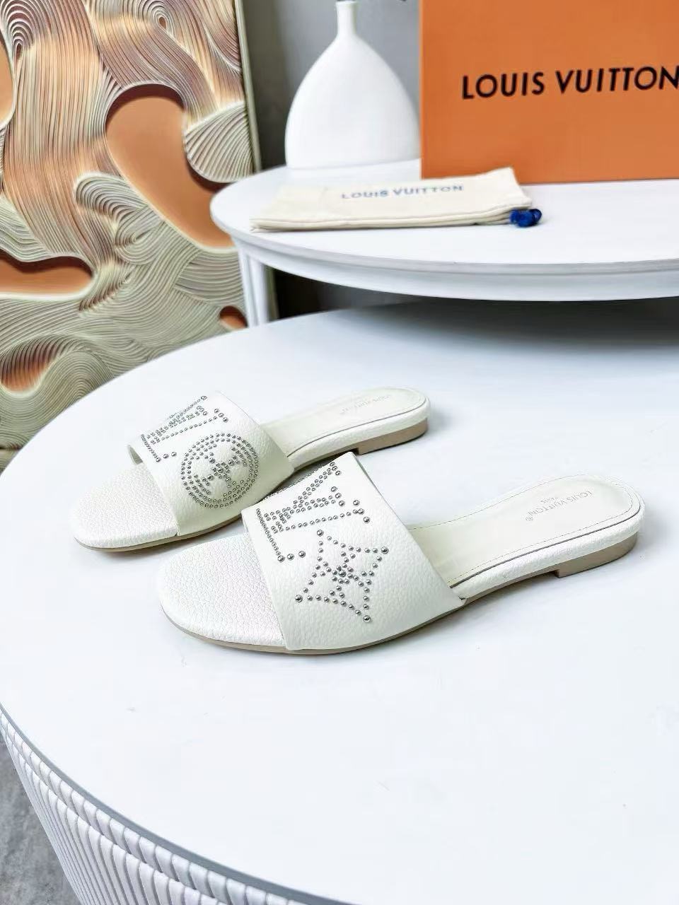 Louis Vuitton Revival Flat Mules  Colours White