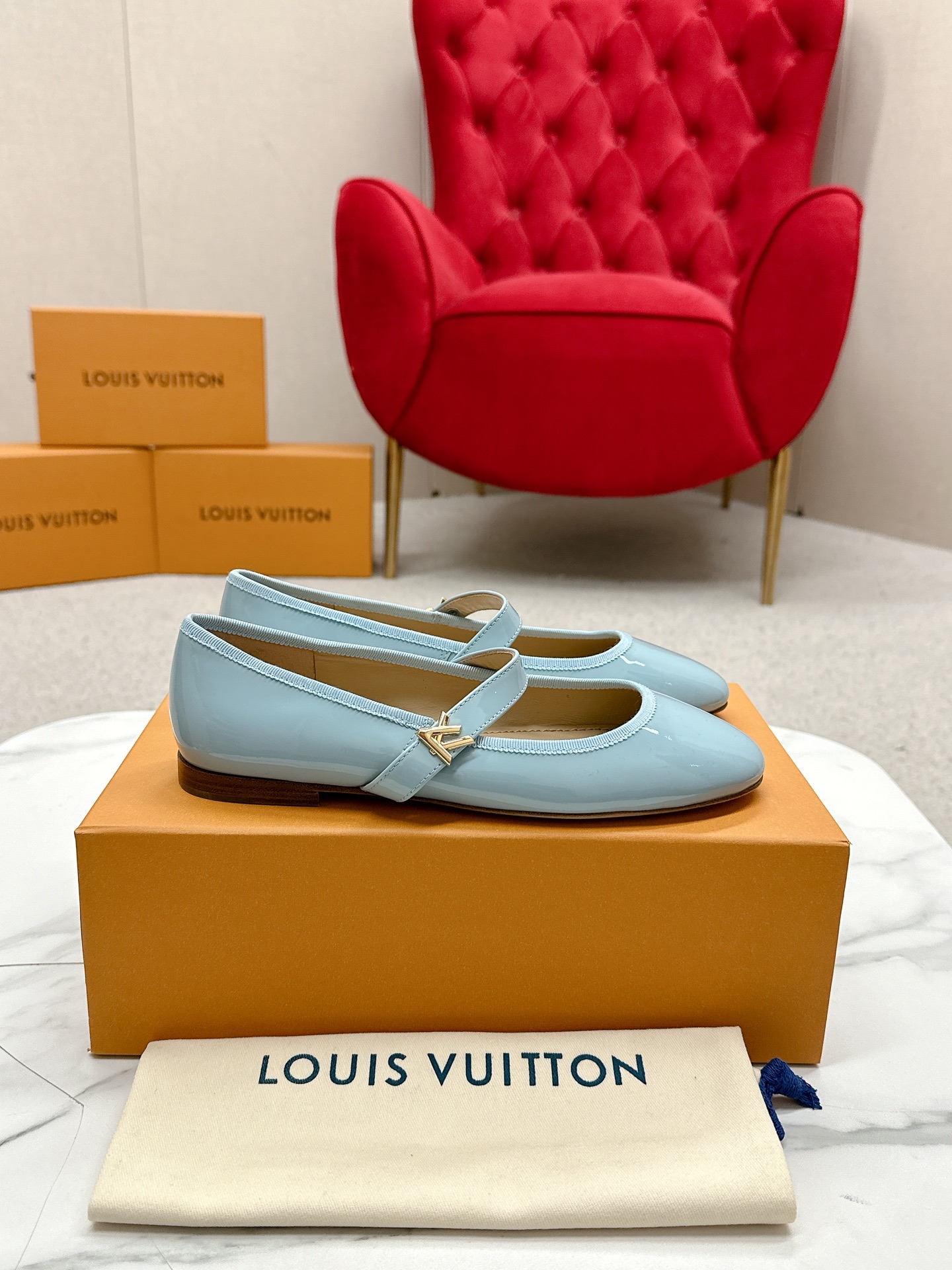 Louis Vuitton Romy Flat Ballerina Shoes - Women - Blue Flats | LOUIS VUITTON