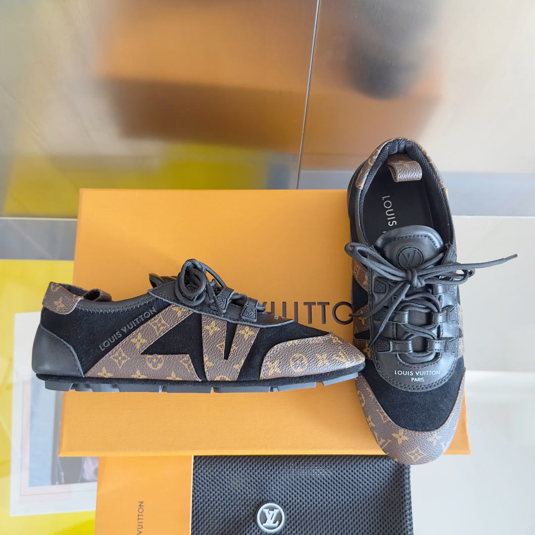 Louis Vuitton Run Away Monogram Canvas Sneakers Black