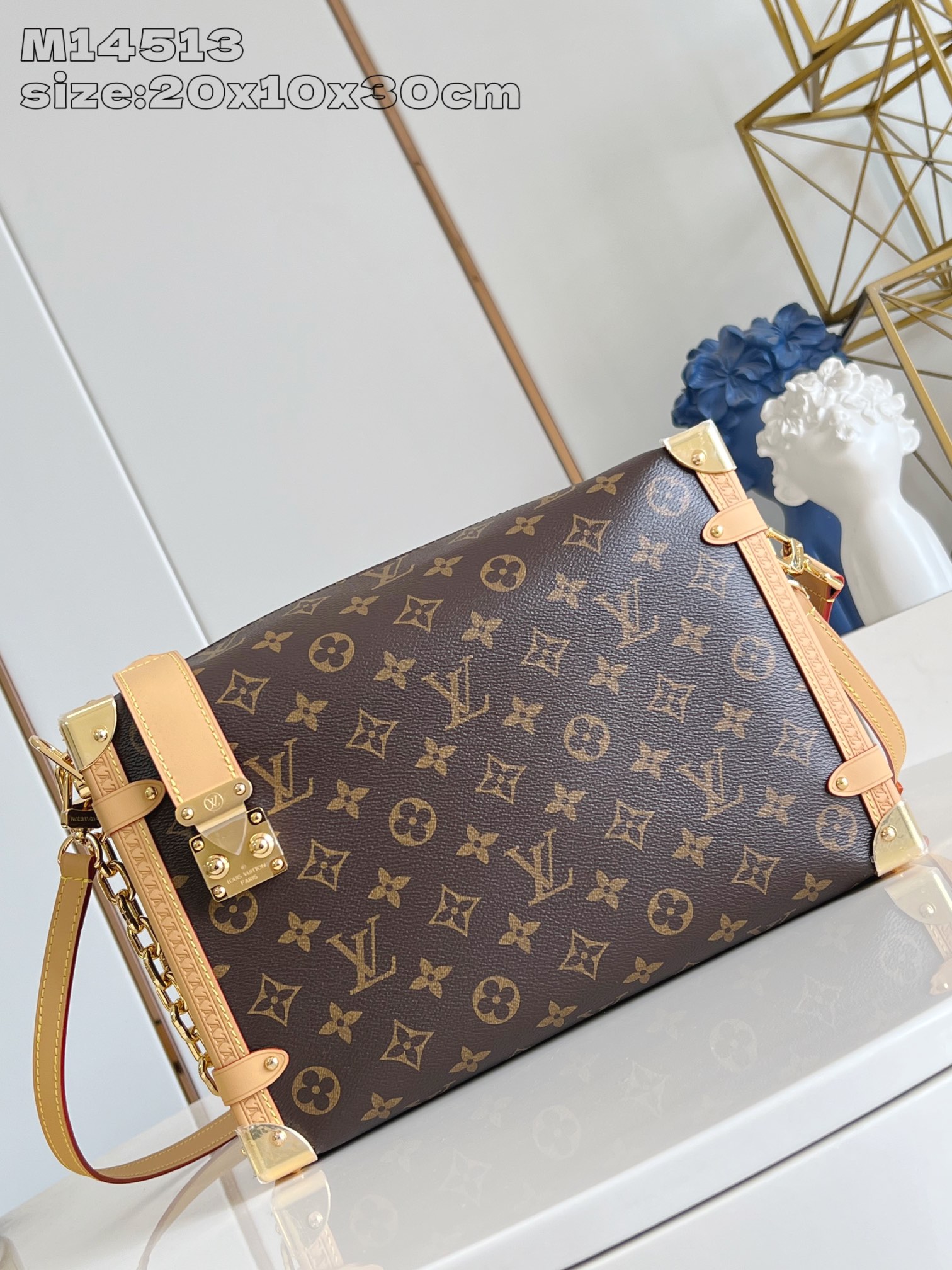 Louis Vuitton Side Trunk Handbag Monogram Canvas