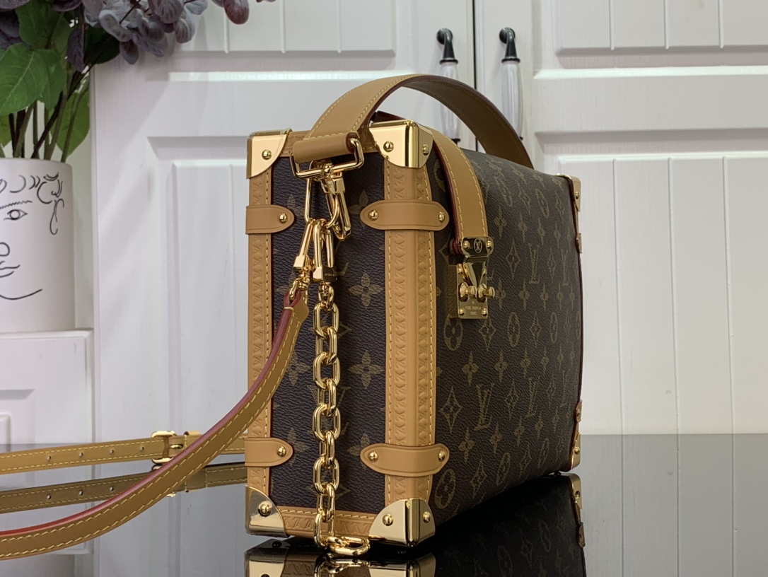 Louis Vuitton Side Trunk Handbag Monogram Canvas