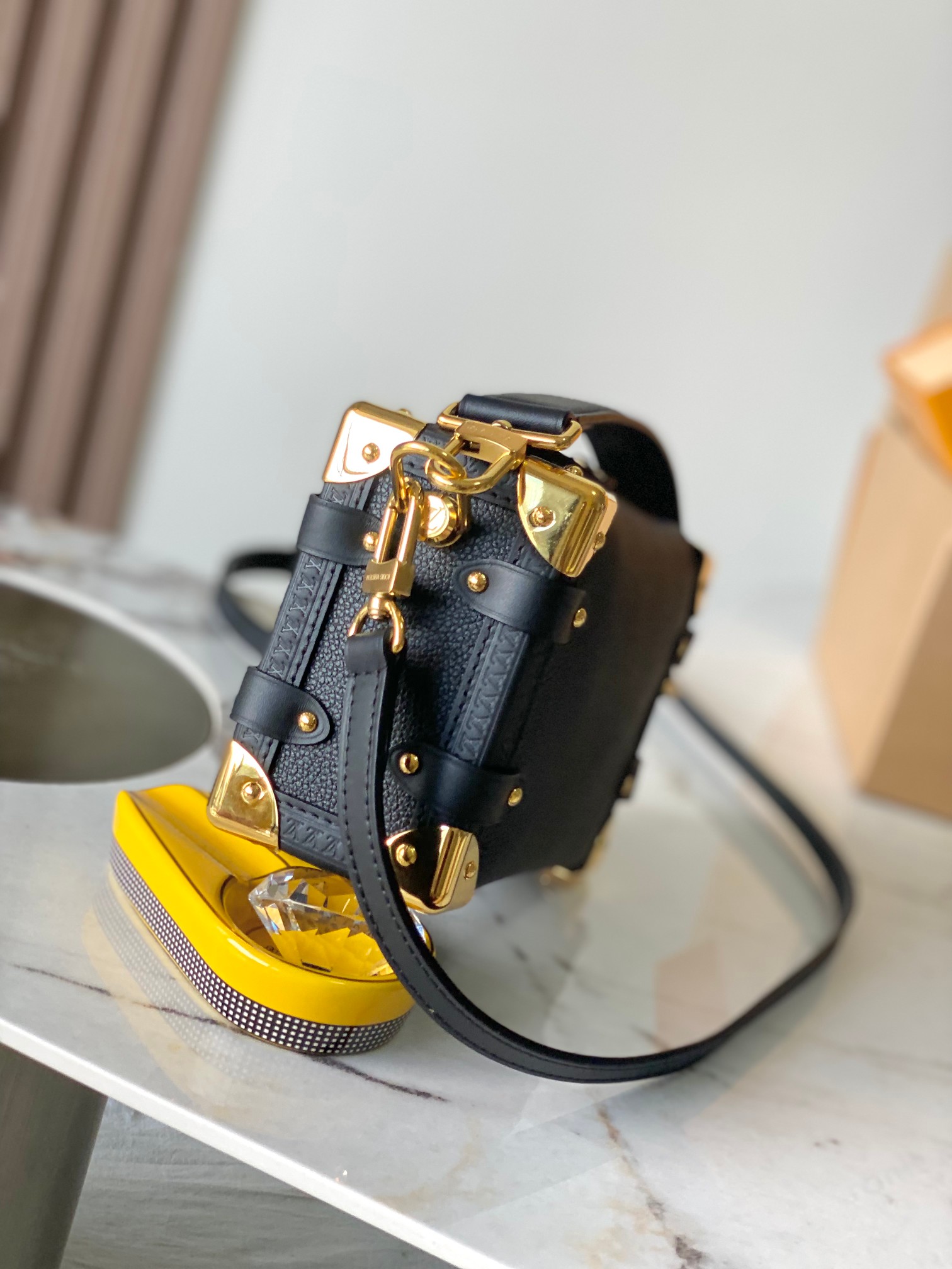 Louis Vuitton Side Trunk PM Malletage Bag Black