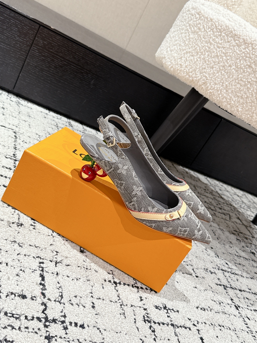 Louis Vuitton Slingback Pump in Grey Monogram Canvas