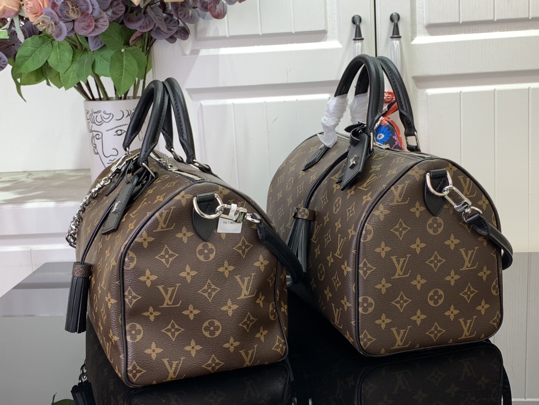 Louis Vuitton Speedy Soft 30 Dark Monogram Brown Bag
