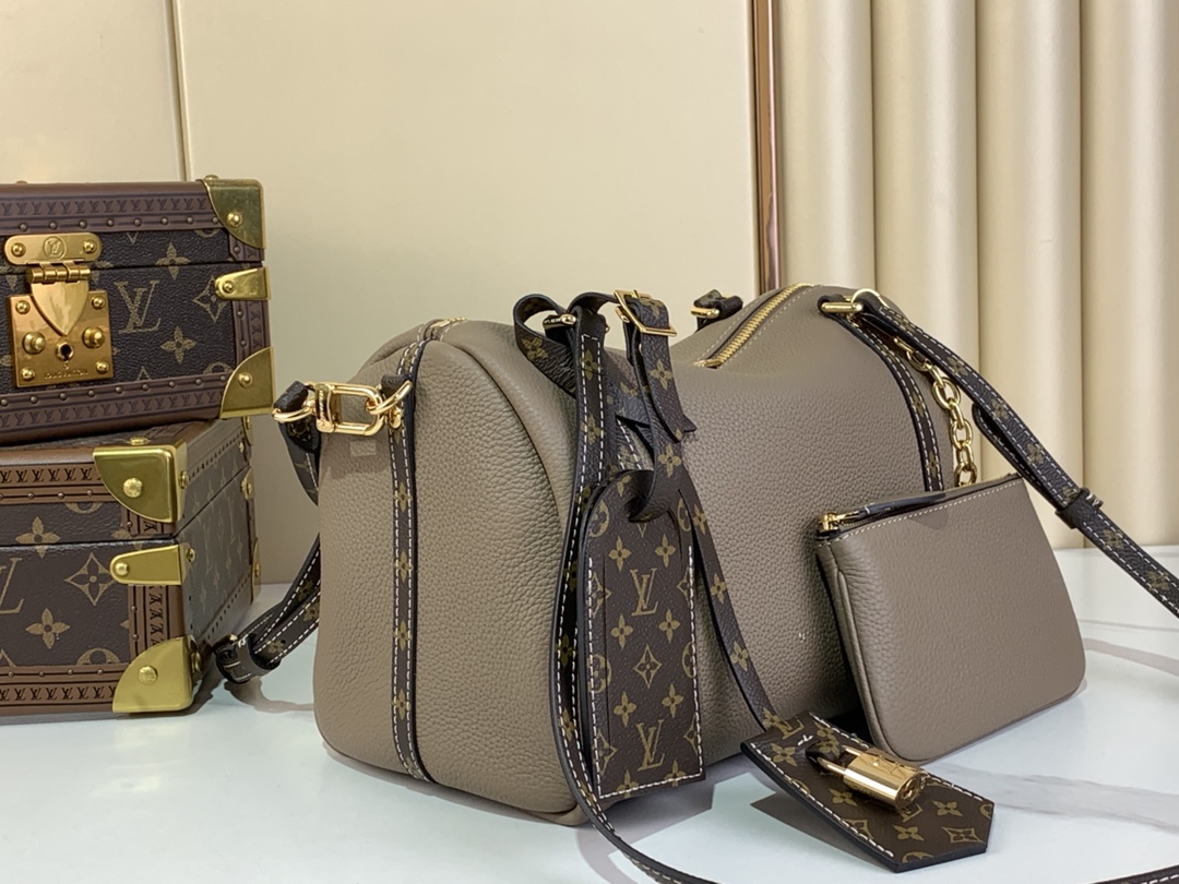 Louis Vuitton Speedy Women's Handbag Genuine Leather Pillow Brown