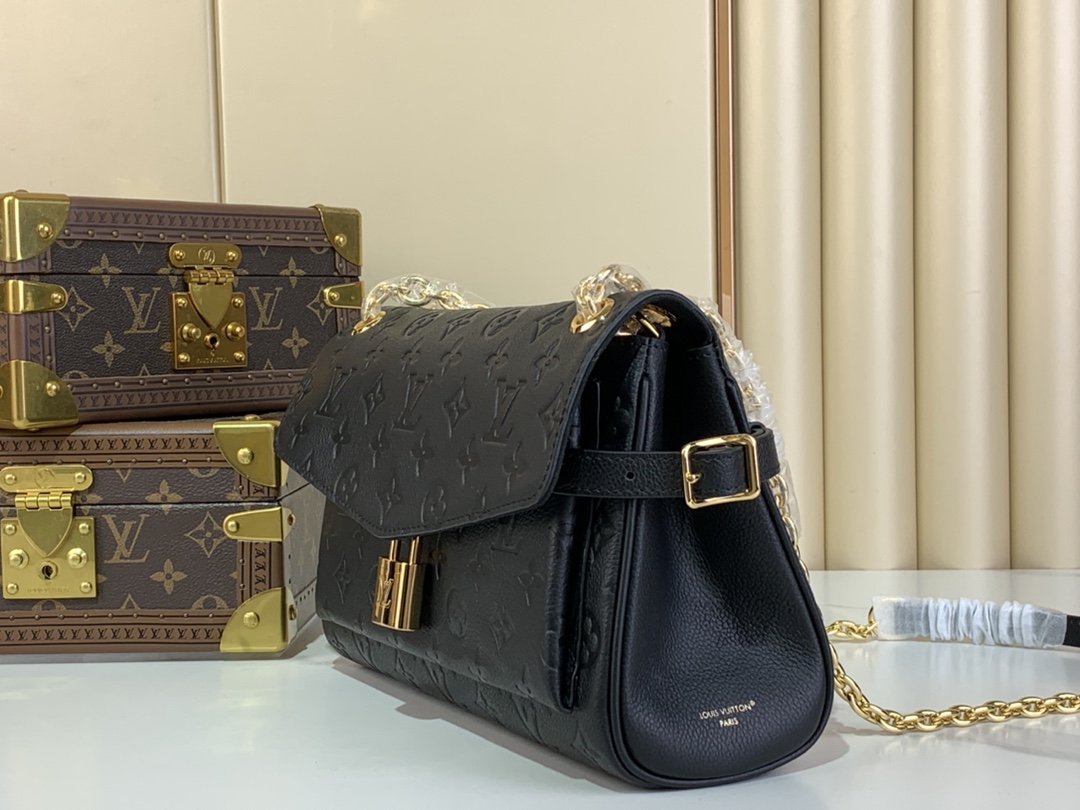 LOUIS VUITTON St Germain MM Empreinte Black Leather Chai