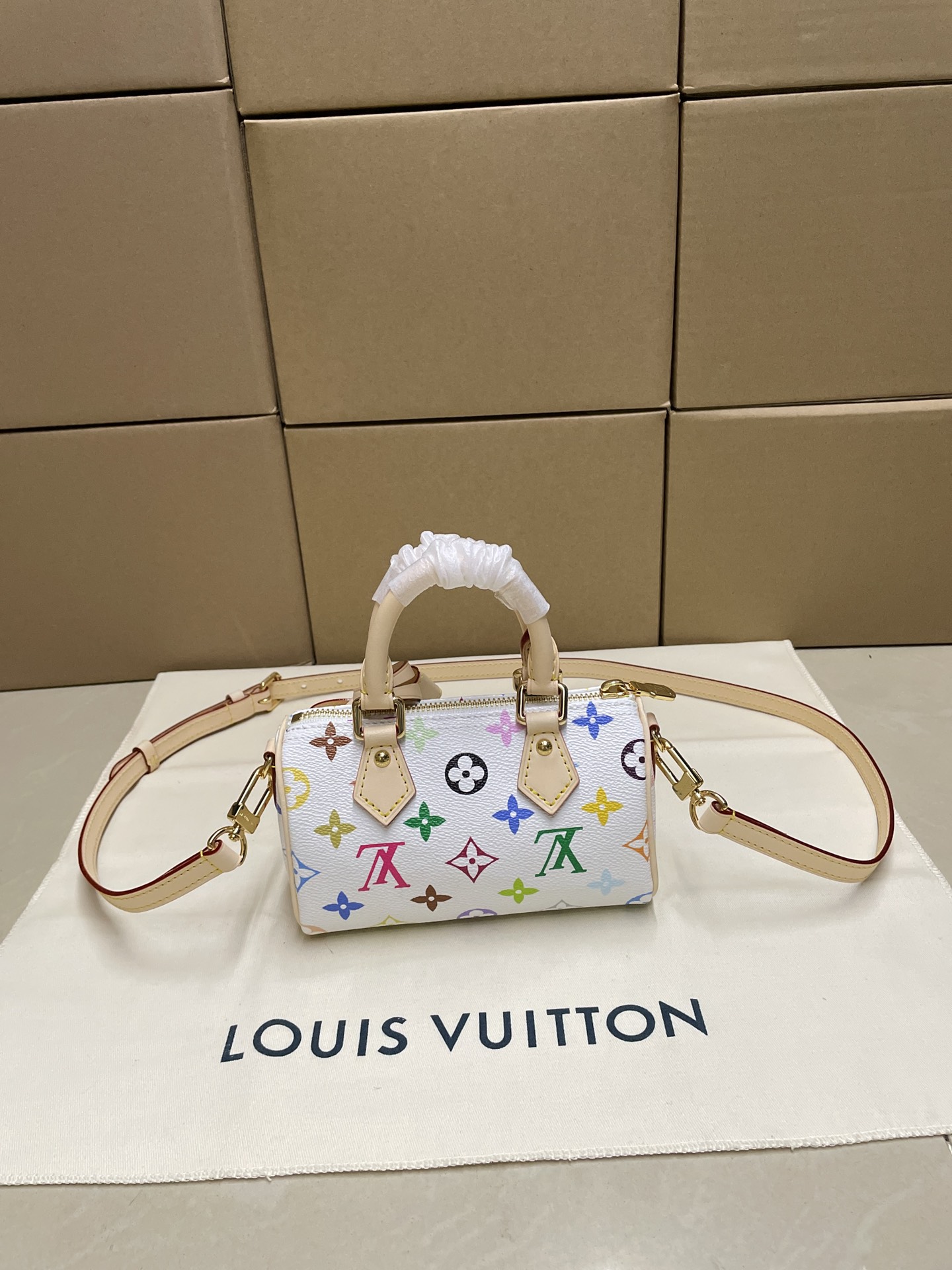 Louis Vuitton Takashi Murakami Nano Speedy White Multicolor