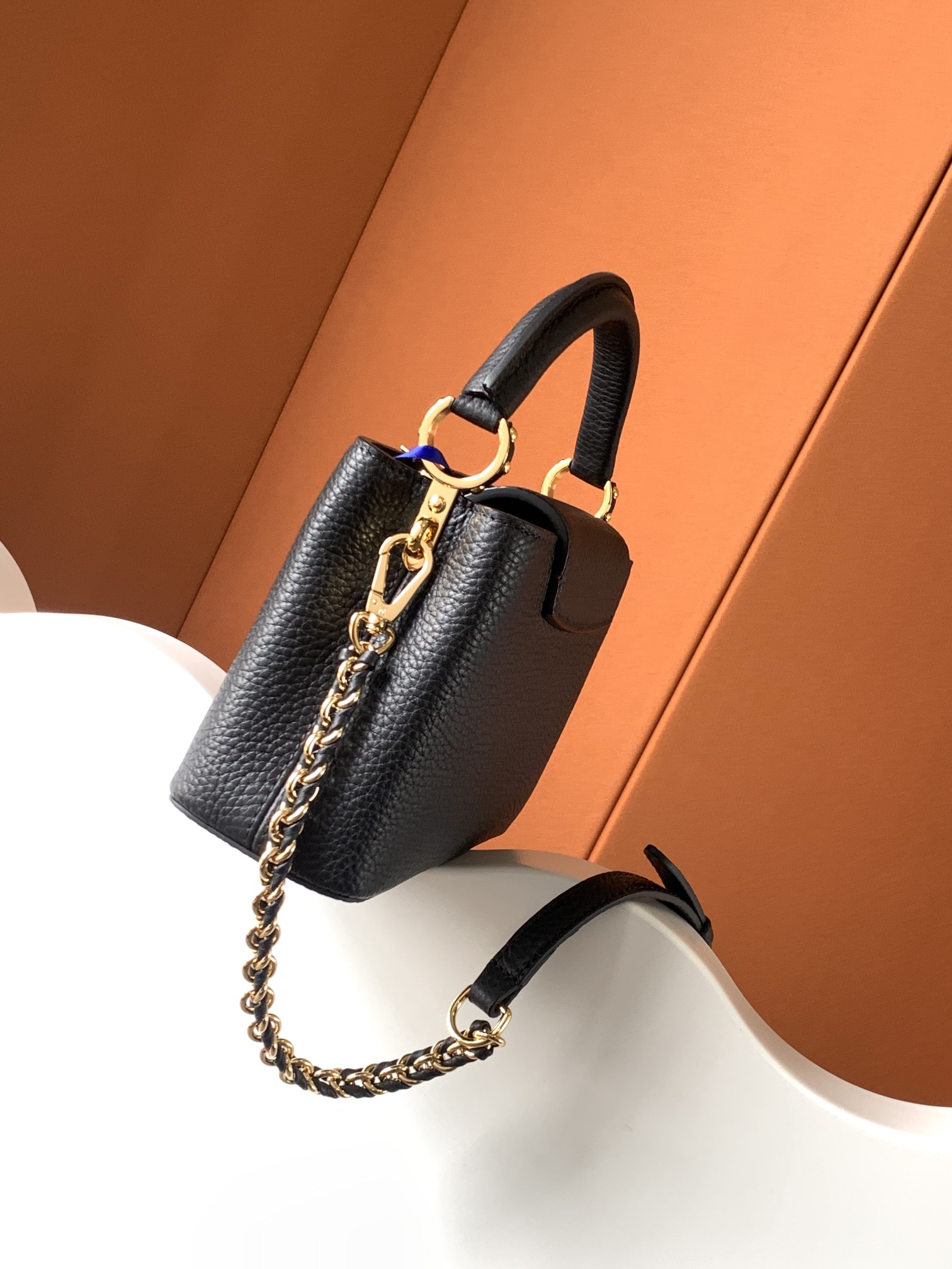 Louis Vuitton Taurillon Leather Capucines Mini - Black Handle Bags, Handbags