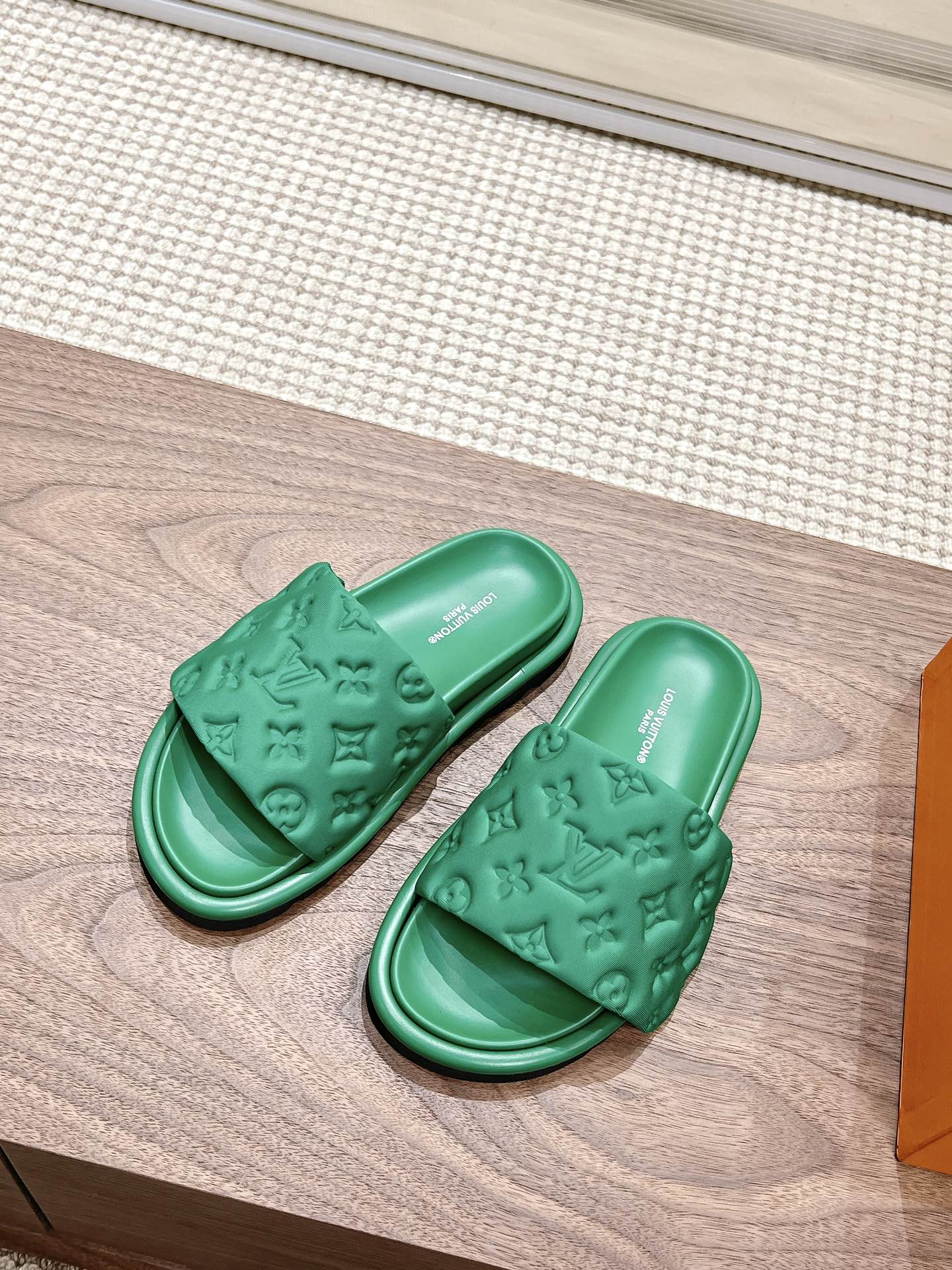 Green Rubber Monogram Slides - Louis Vuitton - Summer Style