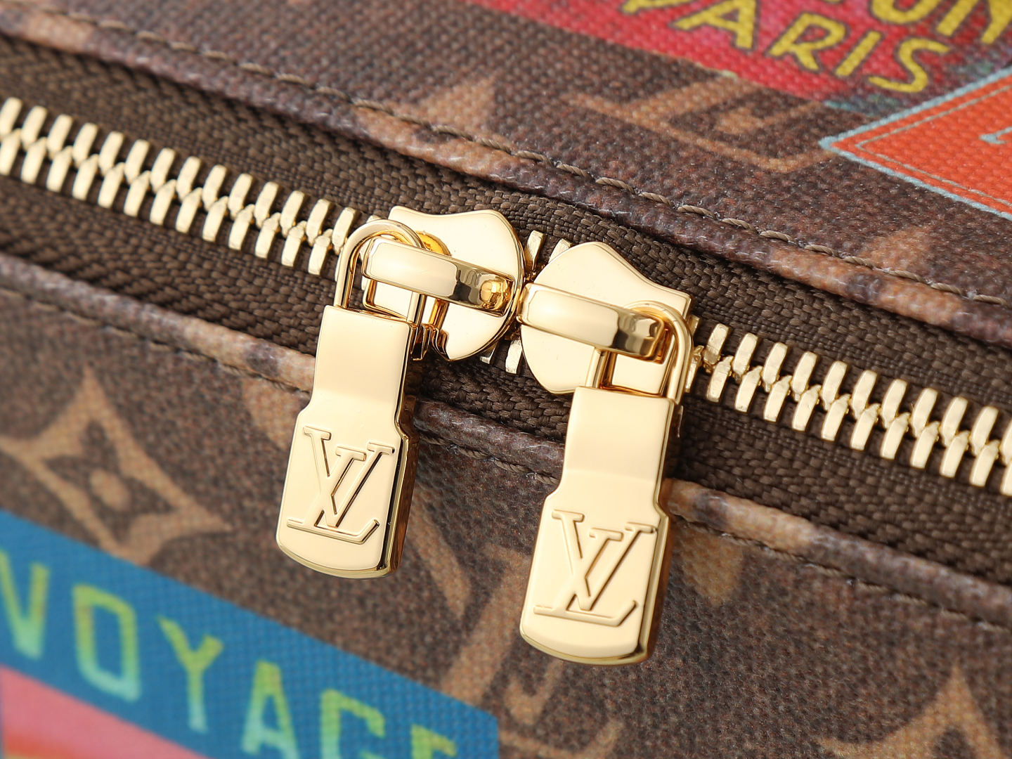 Louis Vuitton Toiletry Bag Canvas Badge Graffiti Cosmetic Bag