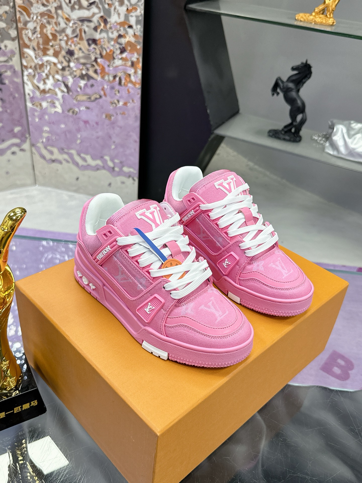 Louis Vuitton Trainer Pink Monogram Sneakers for Women