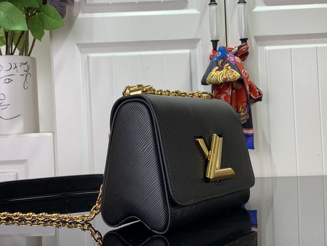 LOUIS VUITTON Twist PM Shoulder Bag Epi Leather Black